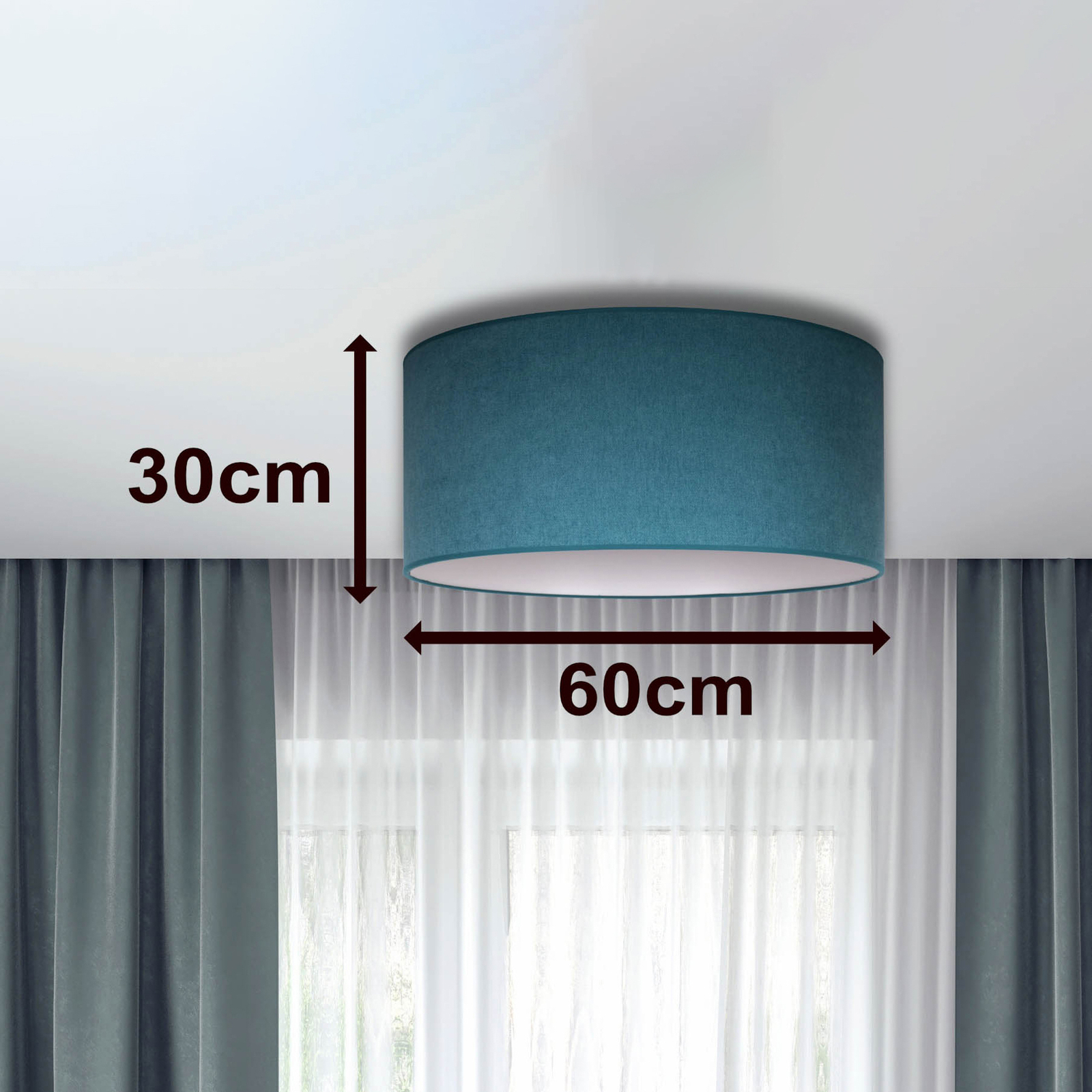 Pastell Roller ceiling lamp Ø 60 cm turquoise