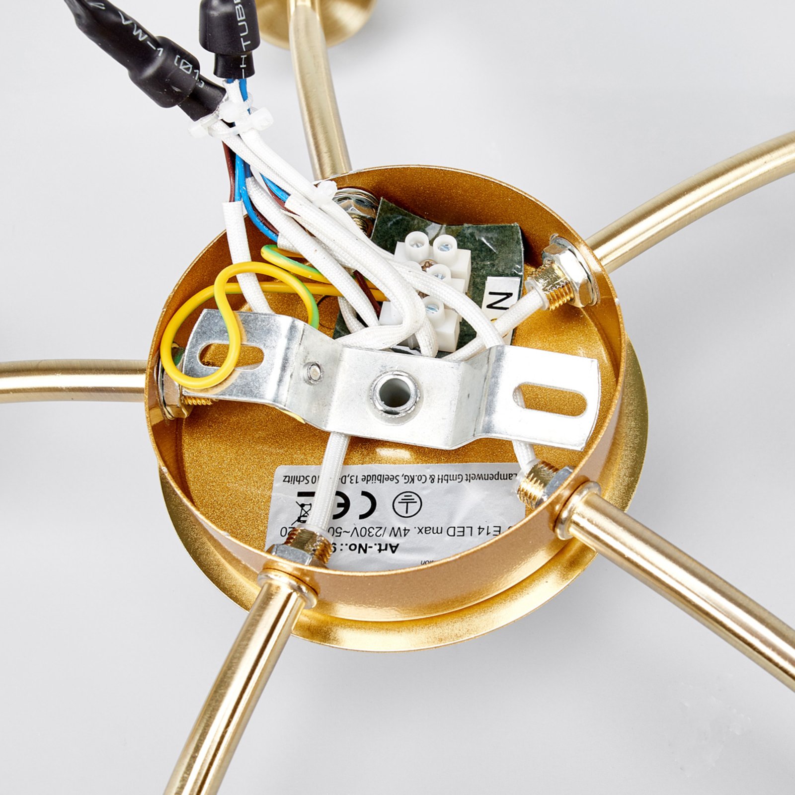 Elaina 5 Plafondlamp Brass - Lindby
