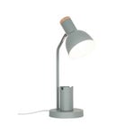 Lámpara de mesa Devone, verde polvo, altura 43 cm, metal