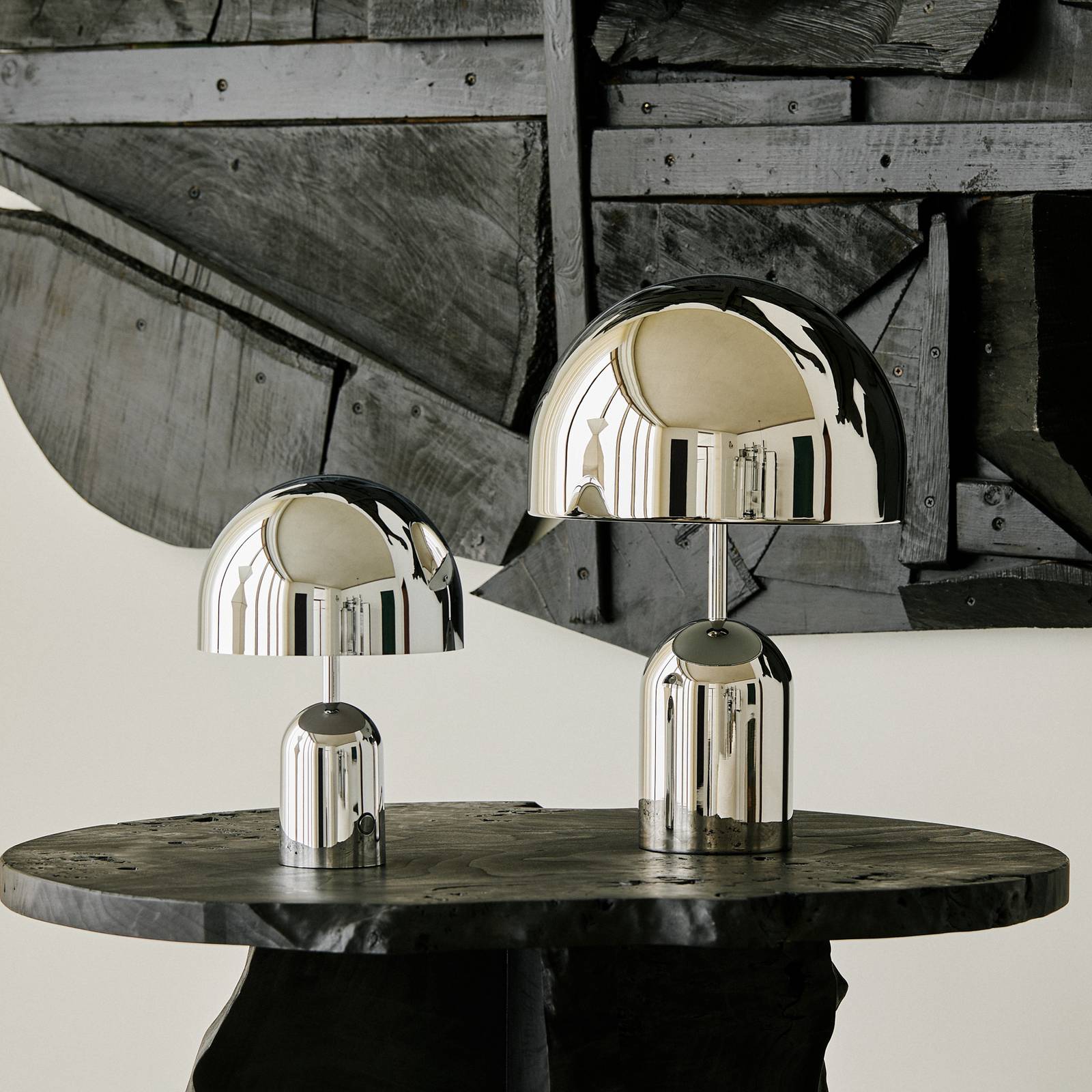 Przenośna lampa stołowa LED Tom Dixon Bell, kolor srebrny