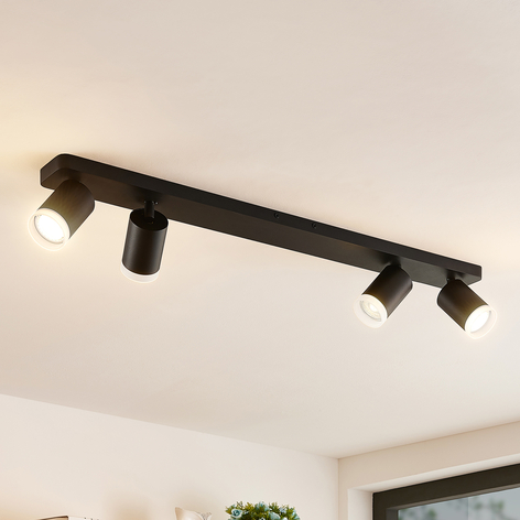 Arcchio Efilius Deckenspot, schwarz, 4-fl.