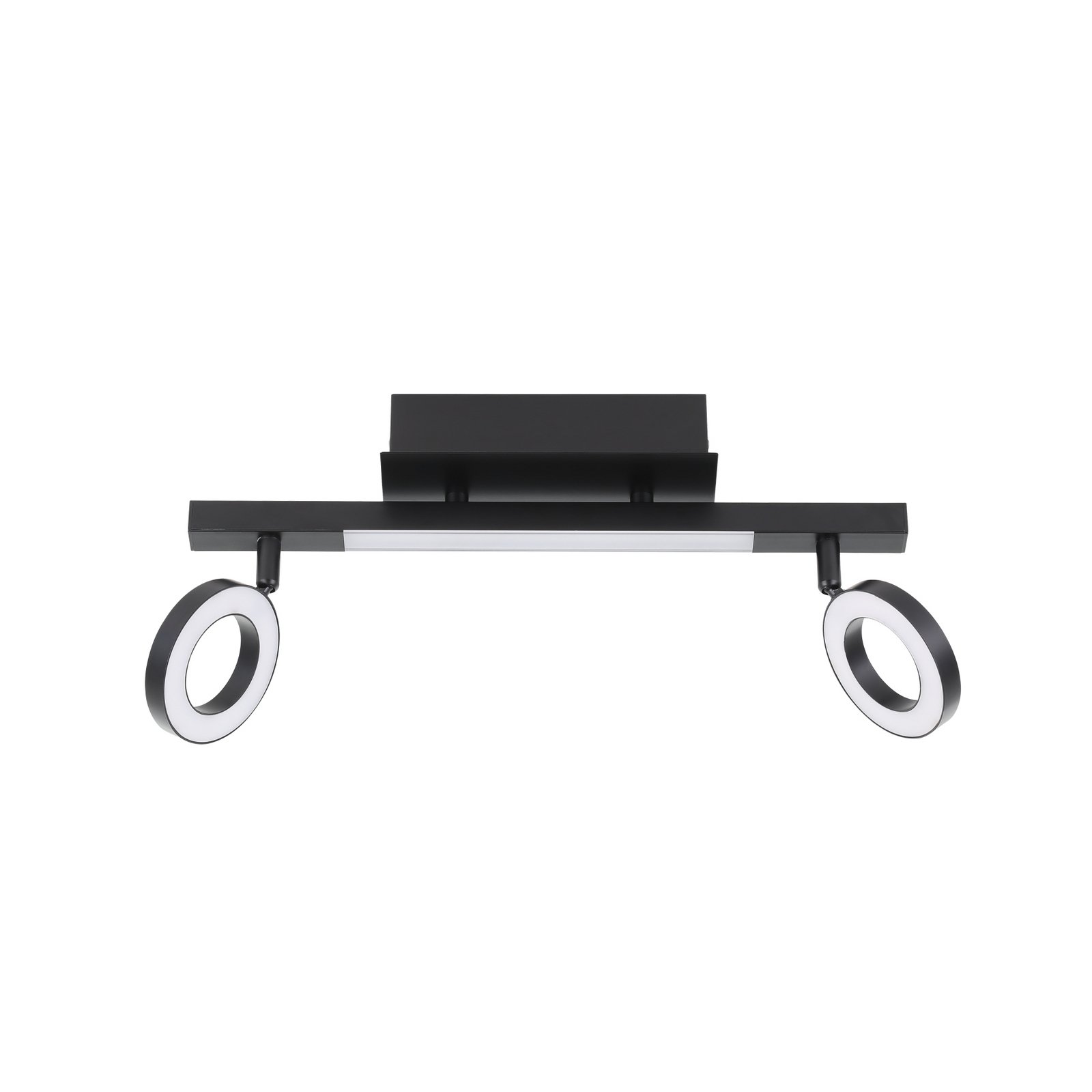 LED spot de tavan Cardillio 2 negru cu două inele