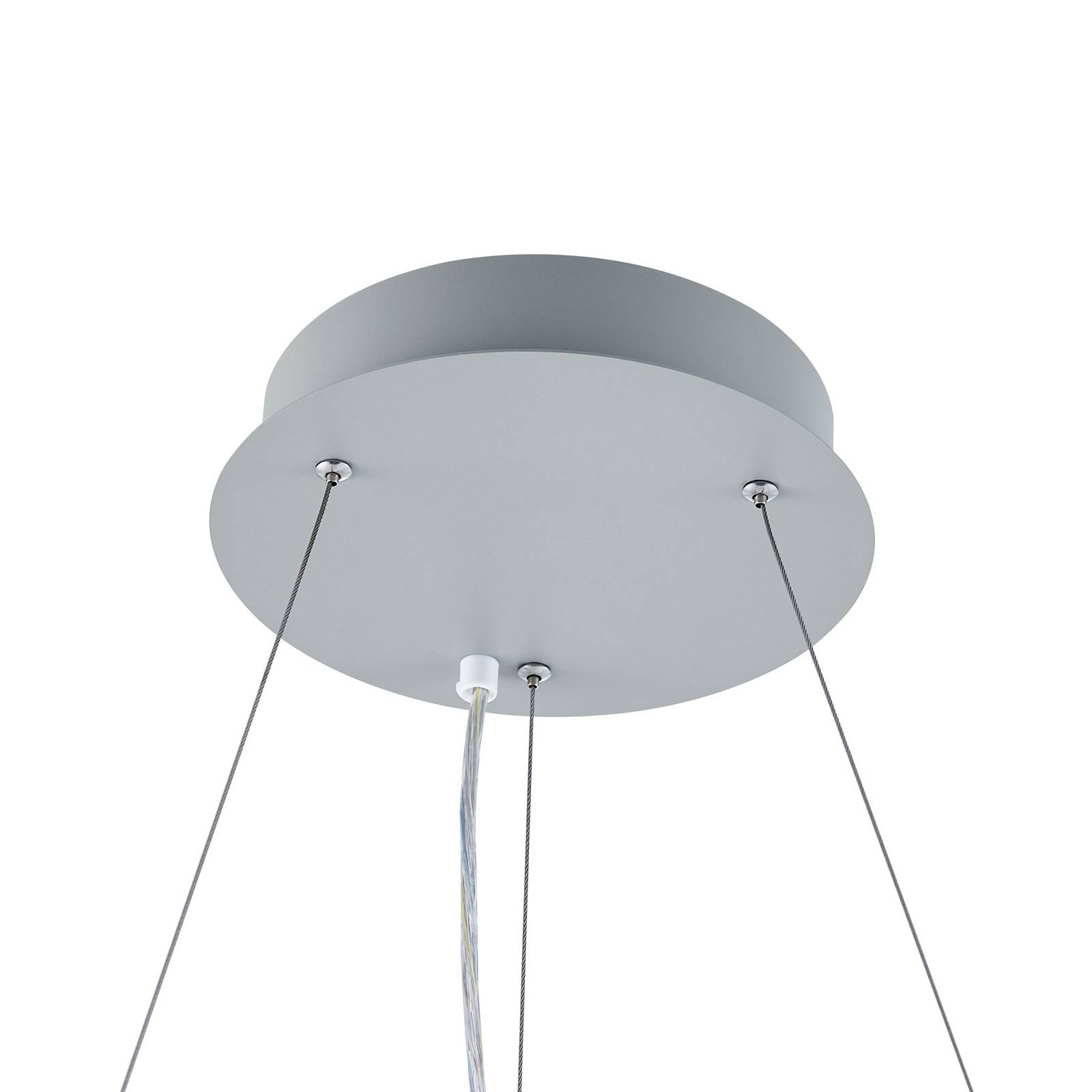 Lampa wisząca LED PANEL, szary, Ø 63 cm, metal, CCT, ściemniany, 50 W