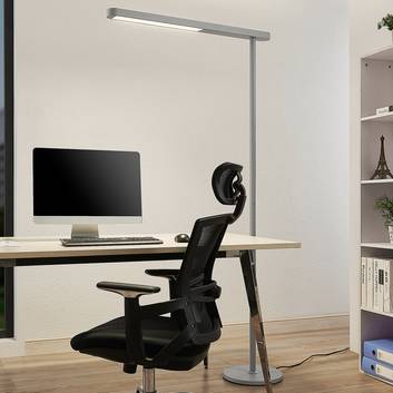 Prios Jalima LED kantoor vloerlamp, zilver