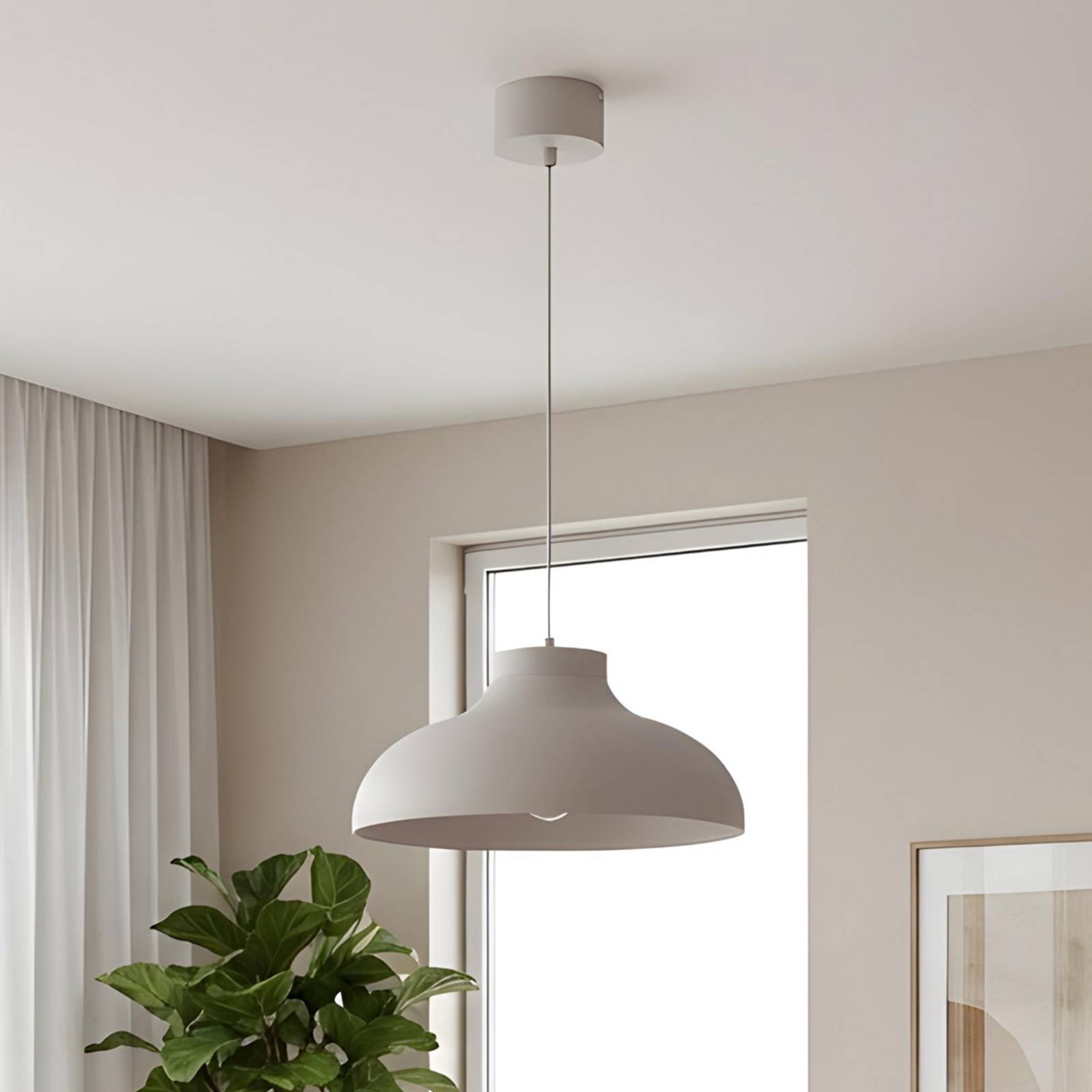 Żyrandol Basca, beżowa, metalowa, Ø 40 cm, E27