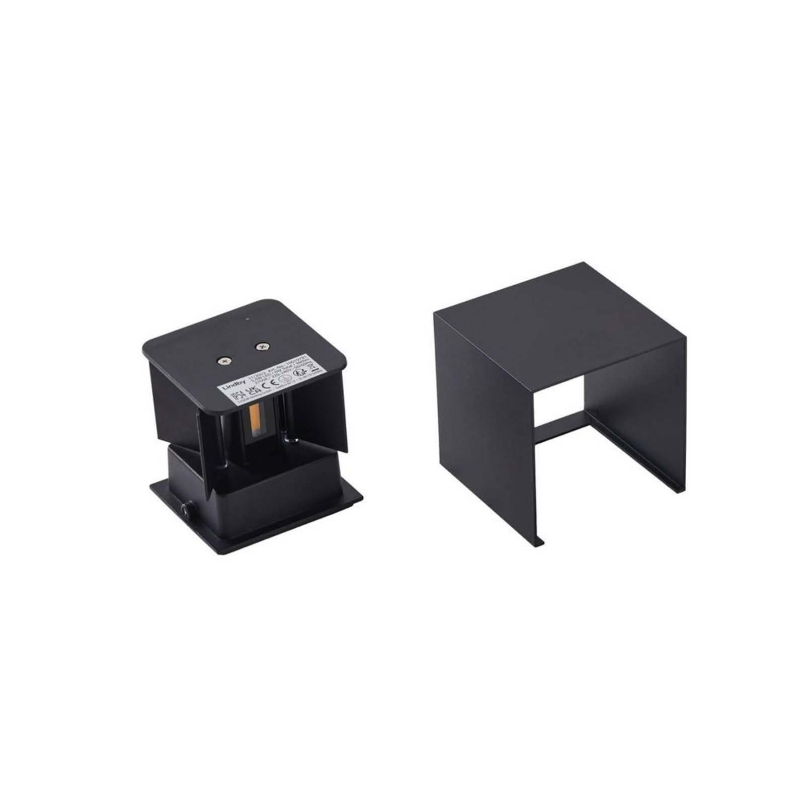 Nivar Square LED Aplica de Exterior Black - Lindby