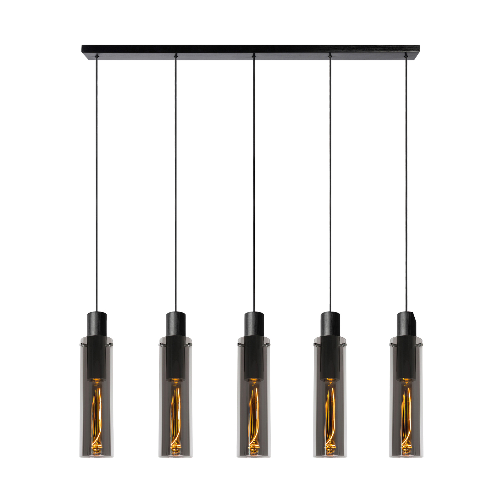 Orlando hanglamp, rookgrijs, 5-lamps