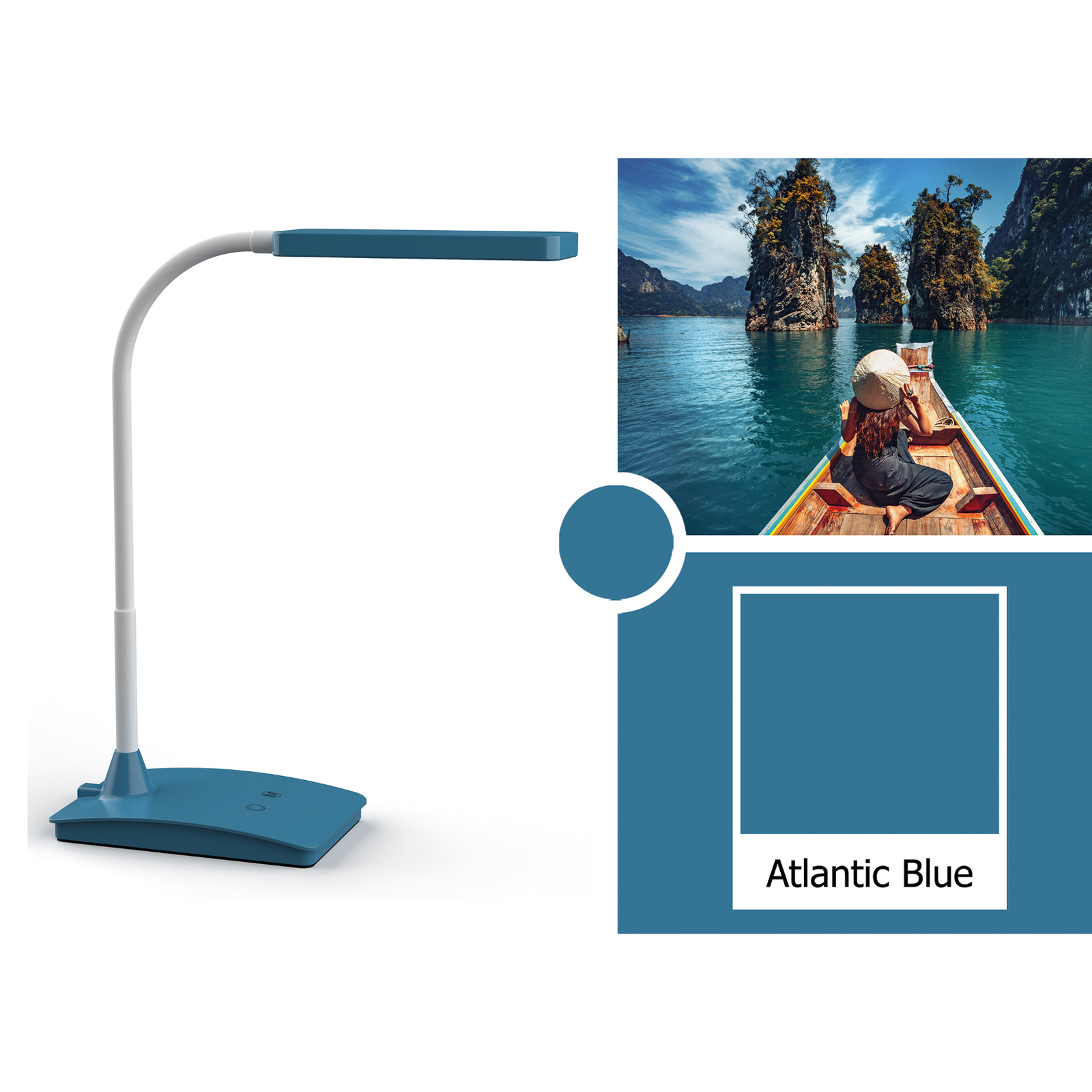 Lampe à poser LED MAULpearly, CCT dimmable bleue