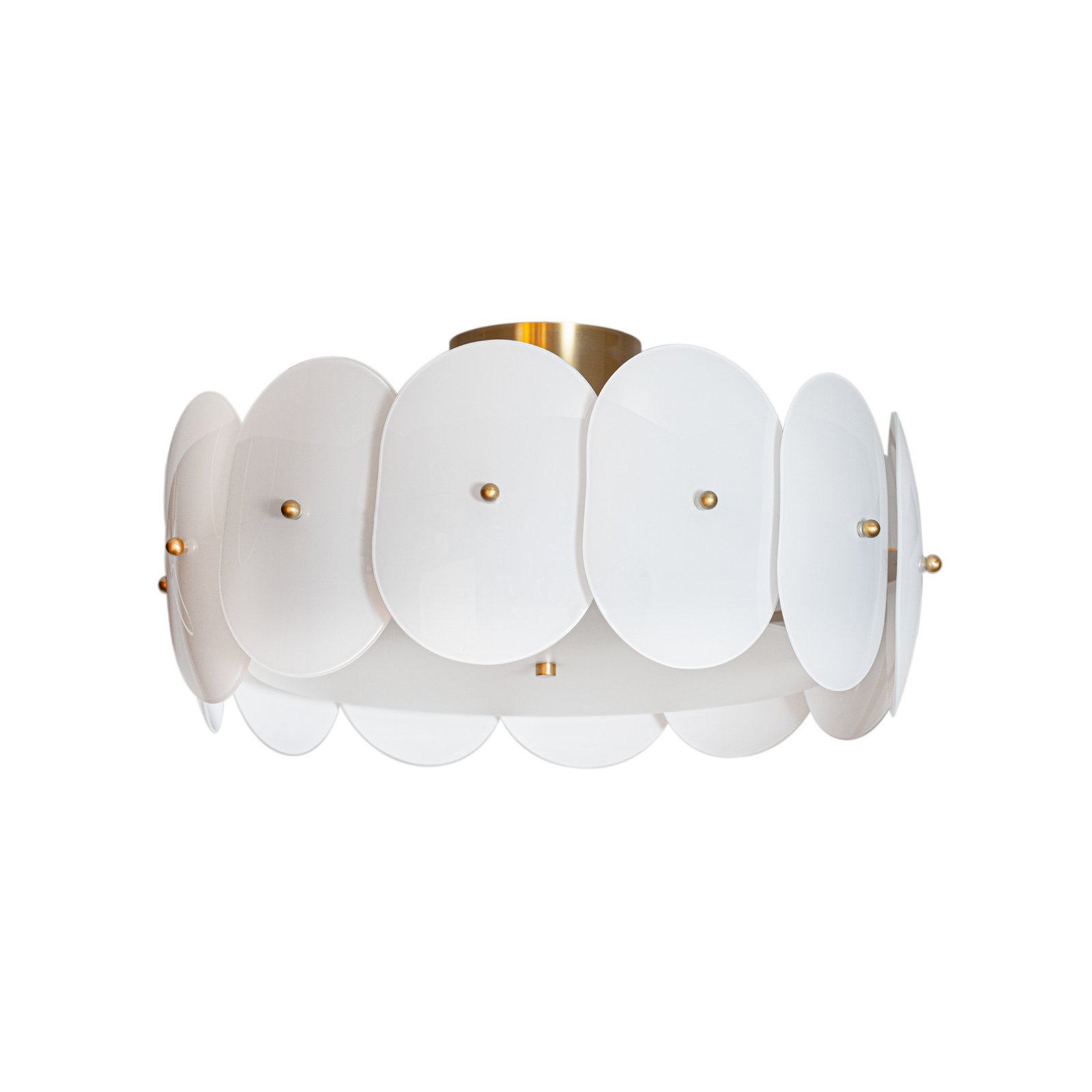 By Rydens taklampa Omlott, mässing/vit, Ø 53 cm