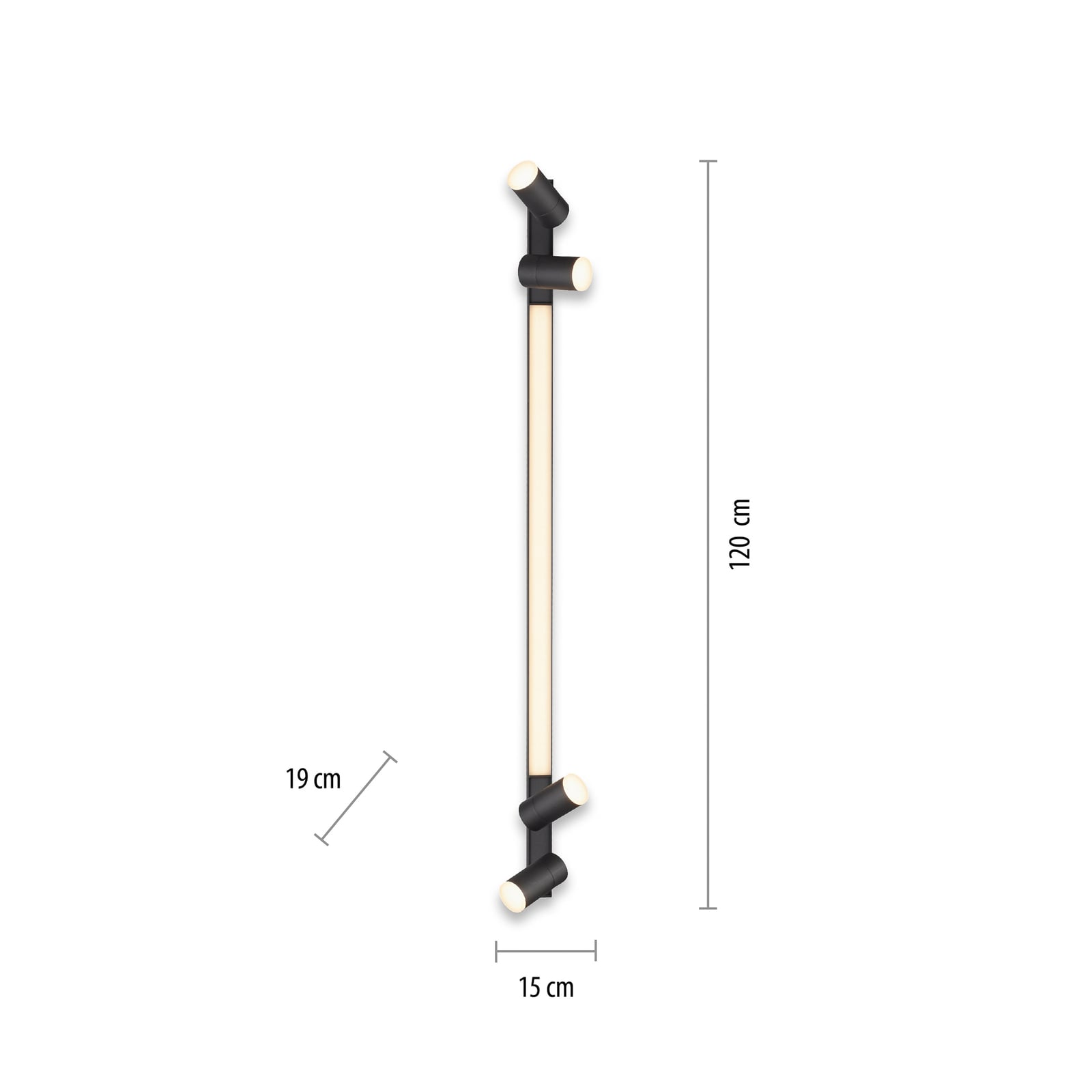Lines Spot LED-Deckenlampe, 120 cm, graphite - PURE