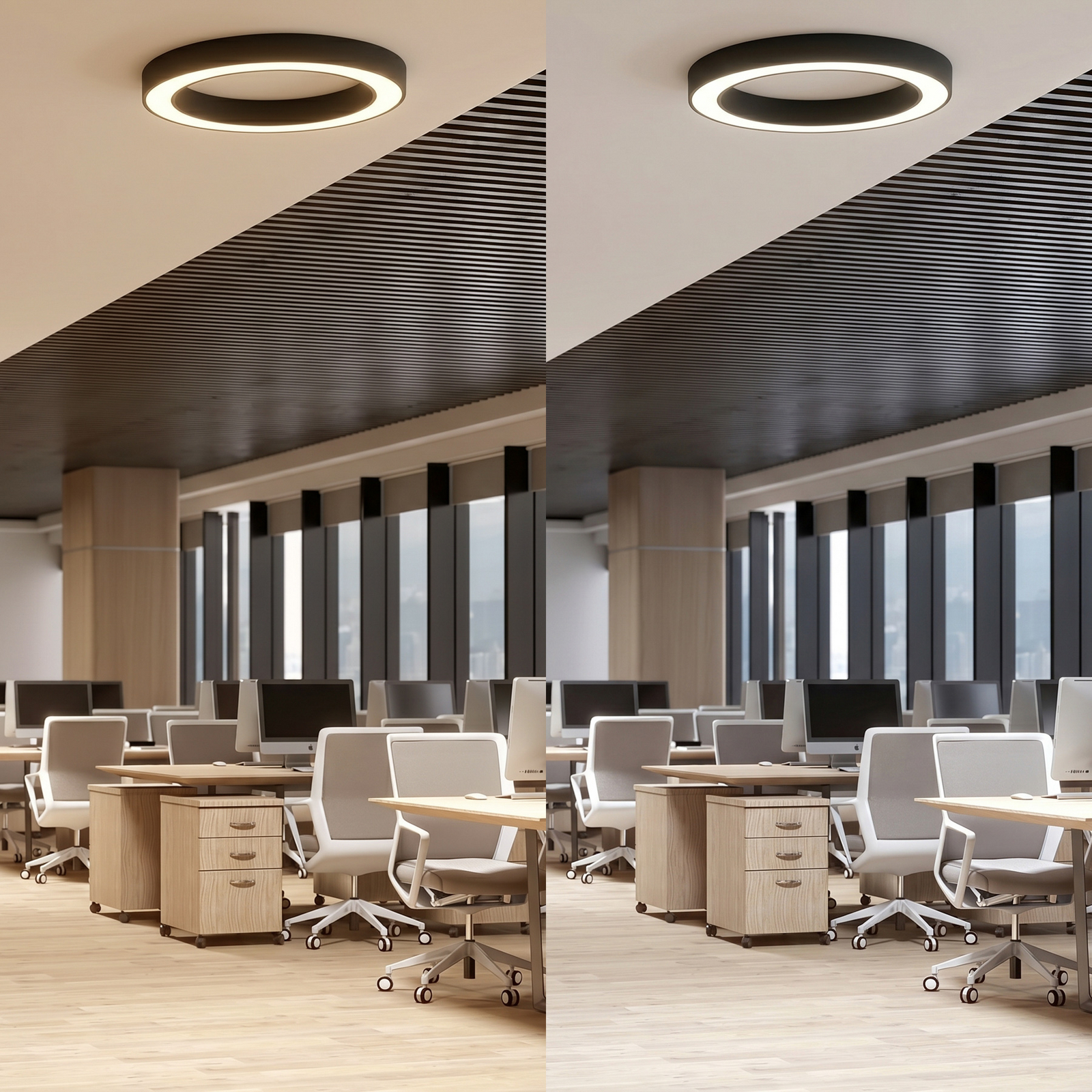 Sharelyn LED-Deckenleuchte, schwarz, Ø 80 cm, dimmbar, CCT - Arcchio