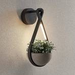 Lucande Florka LED-Außenwandleuchte, Blumenampel