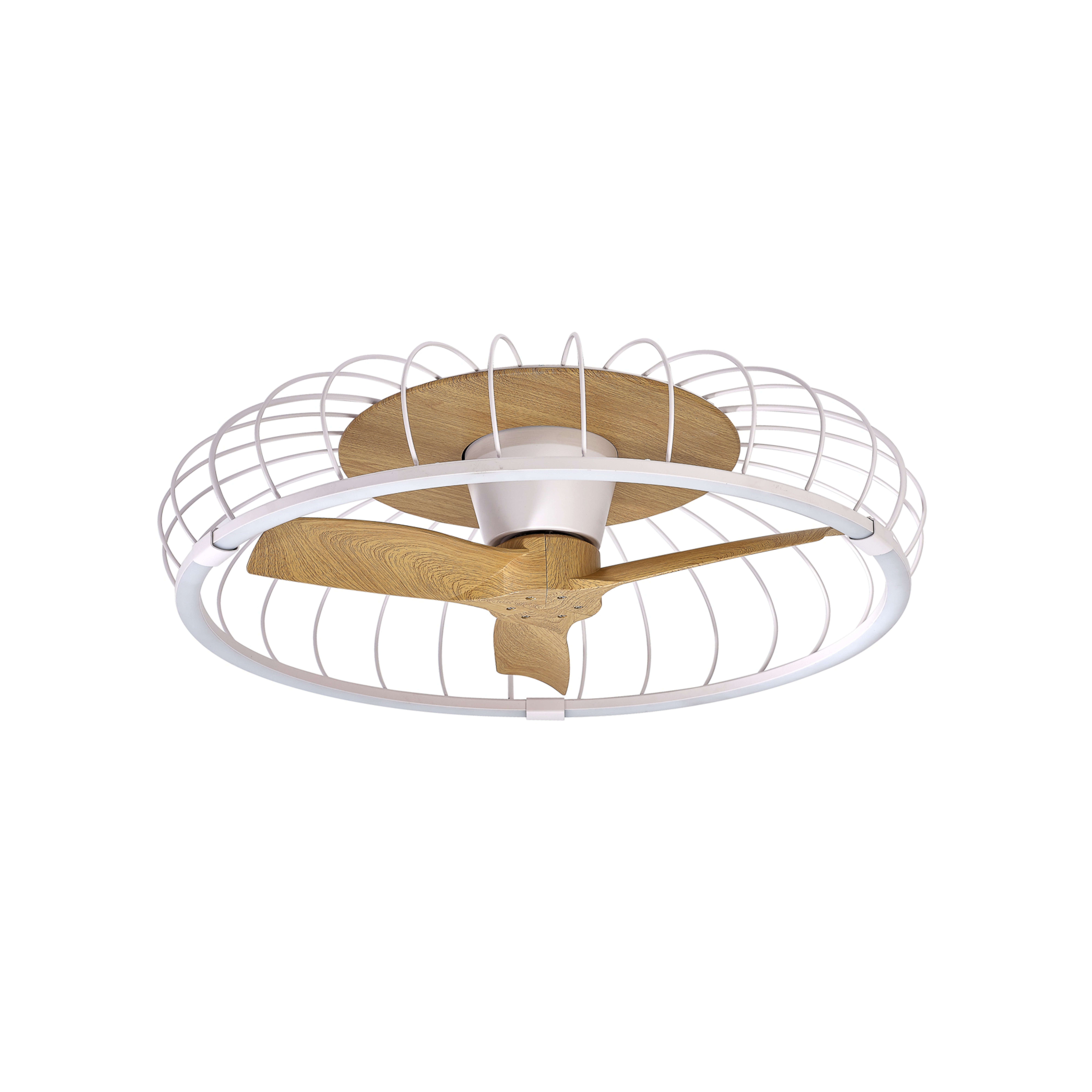 NATURE LED-Deckenventilator, CCT App weiß/buche - Mantra