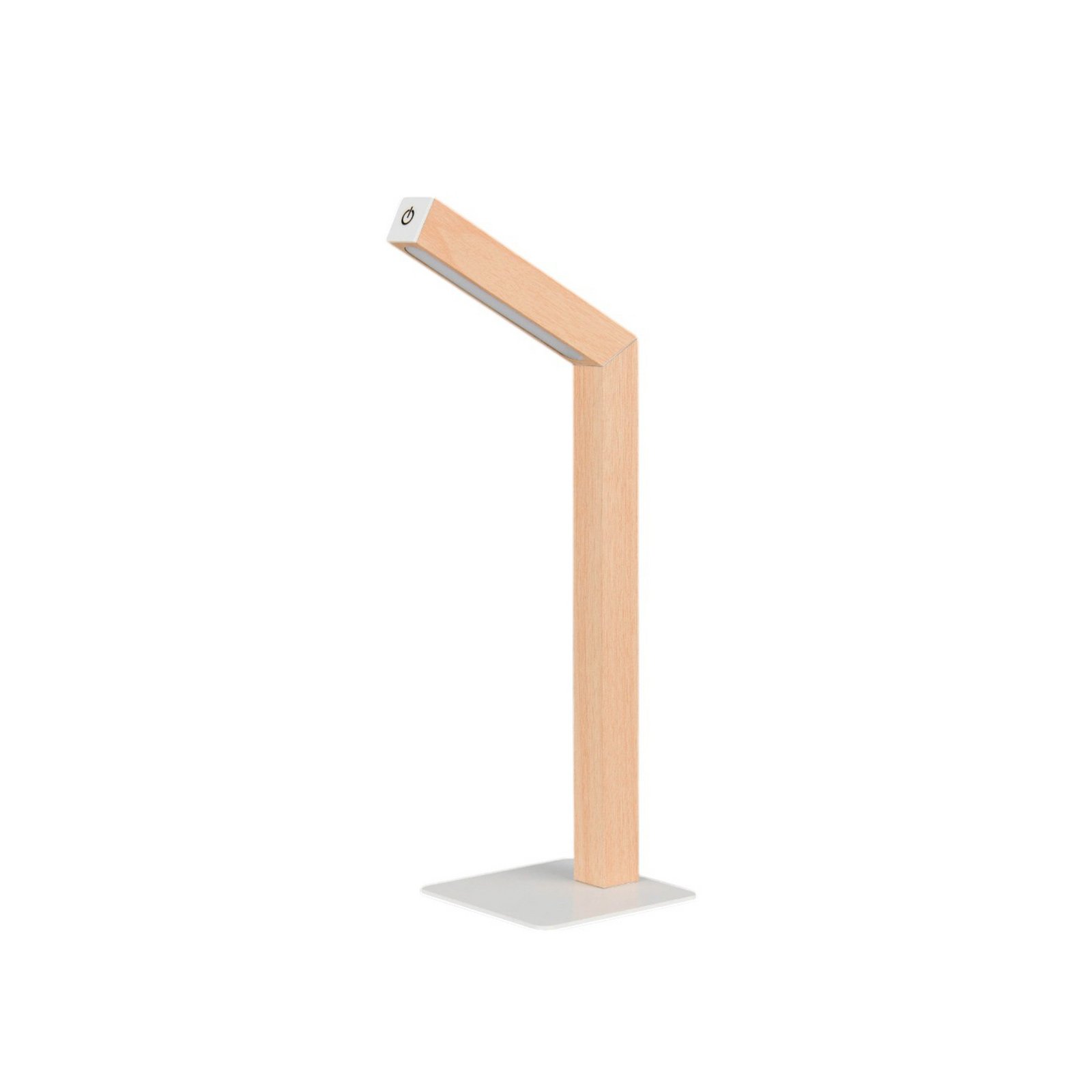 LED rechargeable table lamp Skip, MDF, wood-coloured, height 37.5 cm
