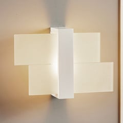 Aplique de pared Shifted 1, cristal, blanco