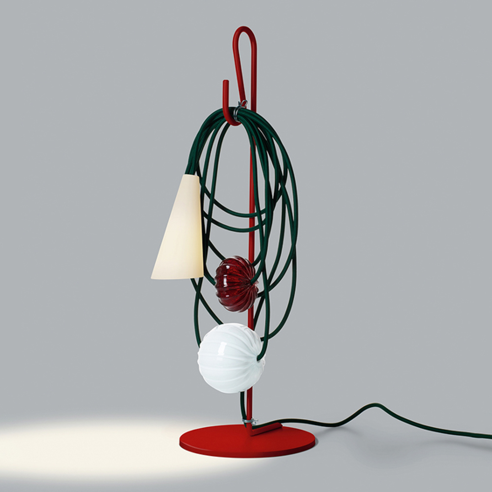 Foscarini Filo LED galda lampa, rubīns, Jaypure
