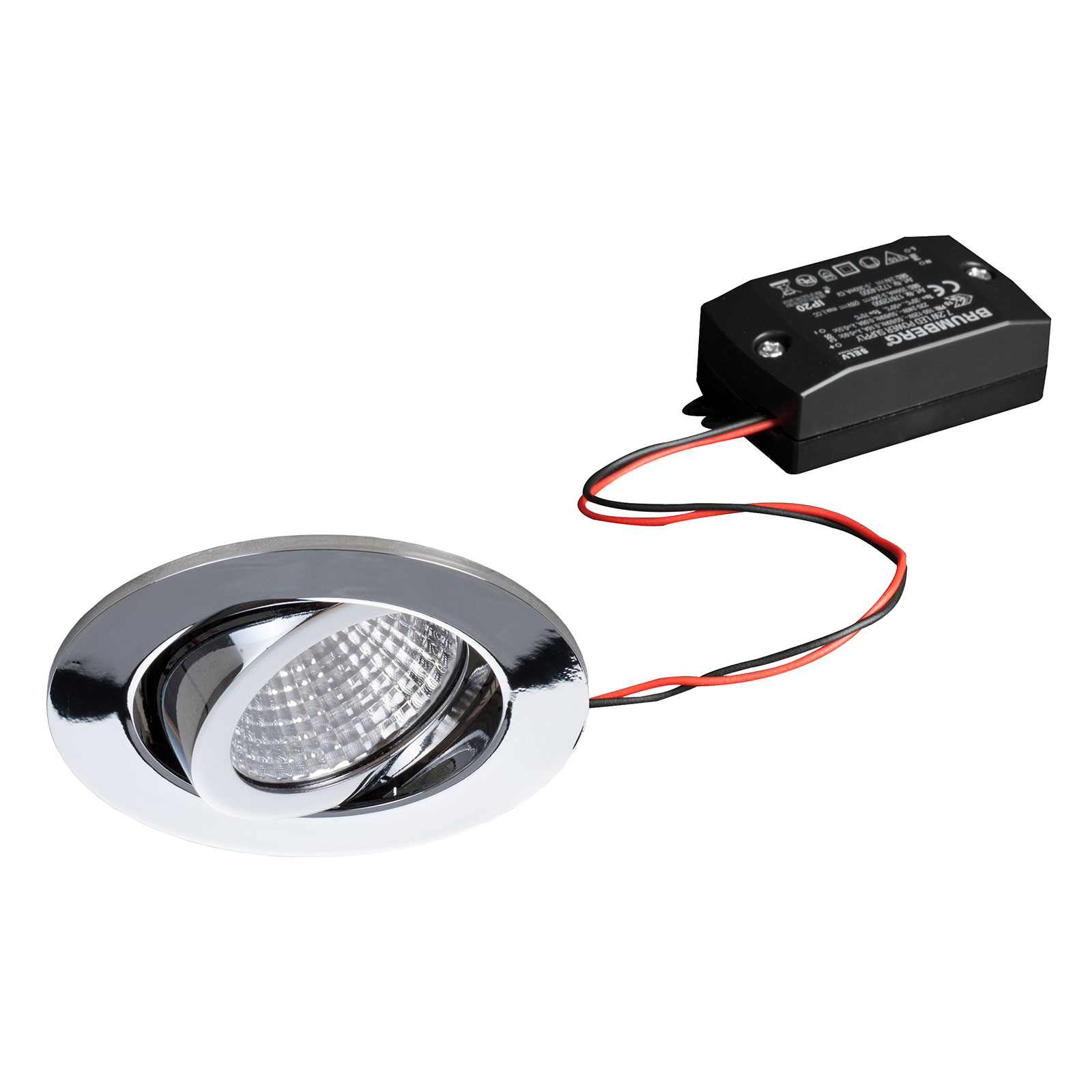 BRUMBERG LED-indbygningsspot 38° rund krom 2.700 K