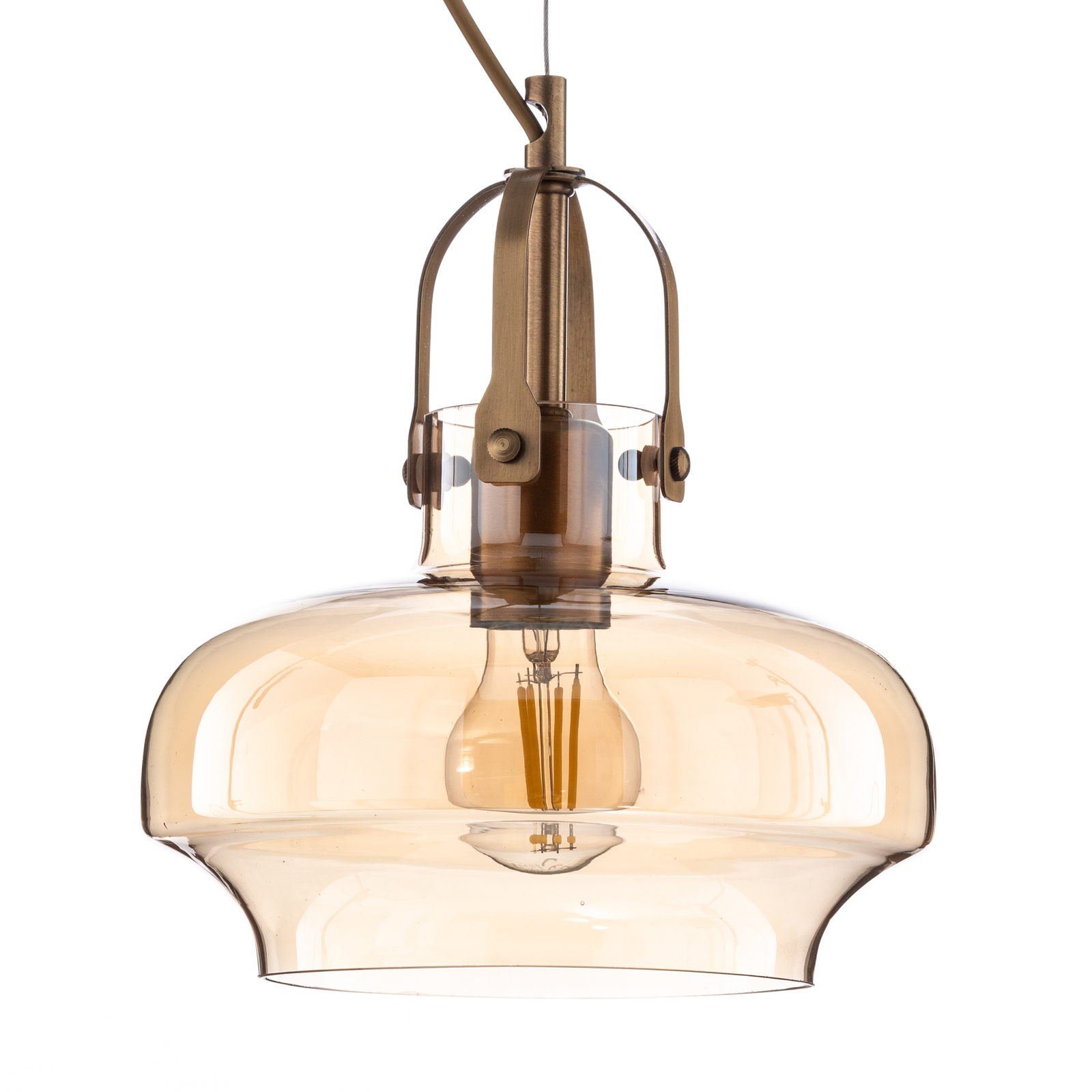 AV-1860-4EY pendant light, tinted glass lampshade