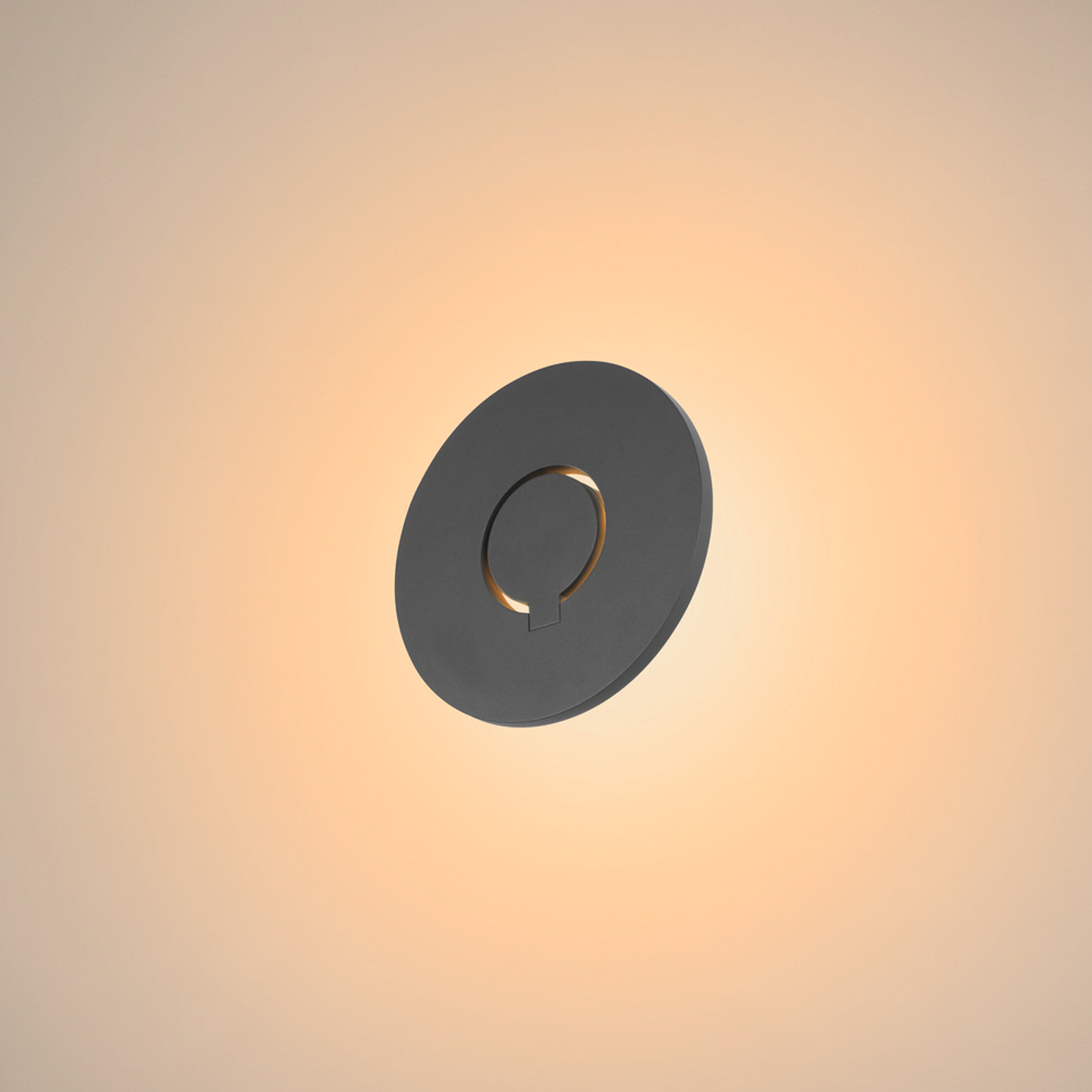SLV LED-Wandleuchte I-Ring, anthrazit, Aluminium, Ø 24 cm