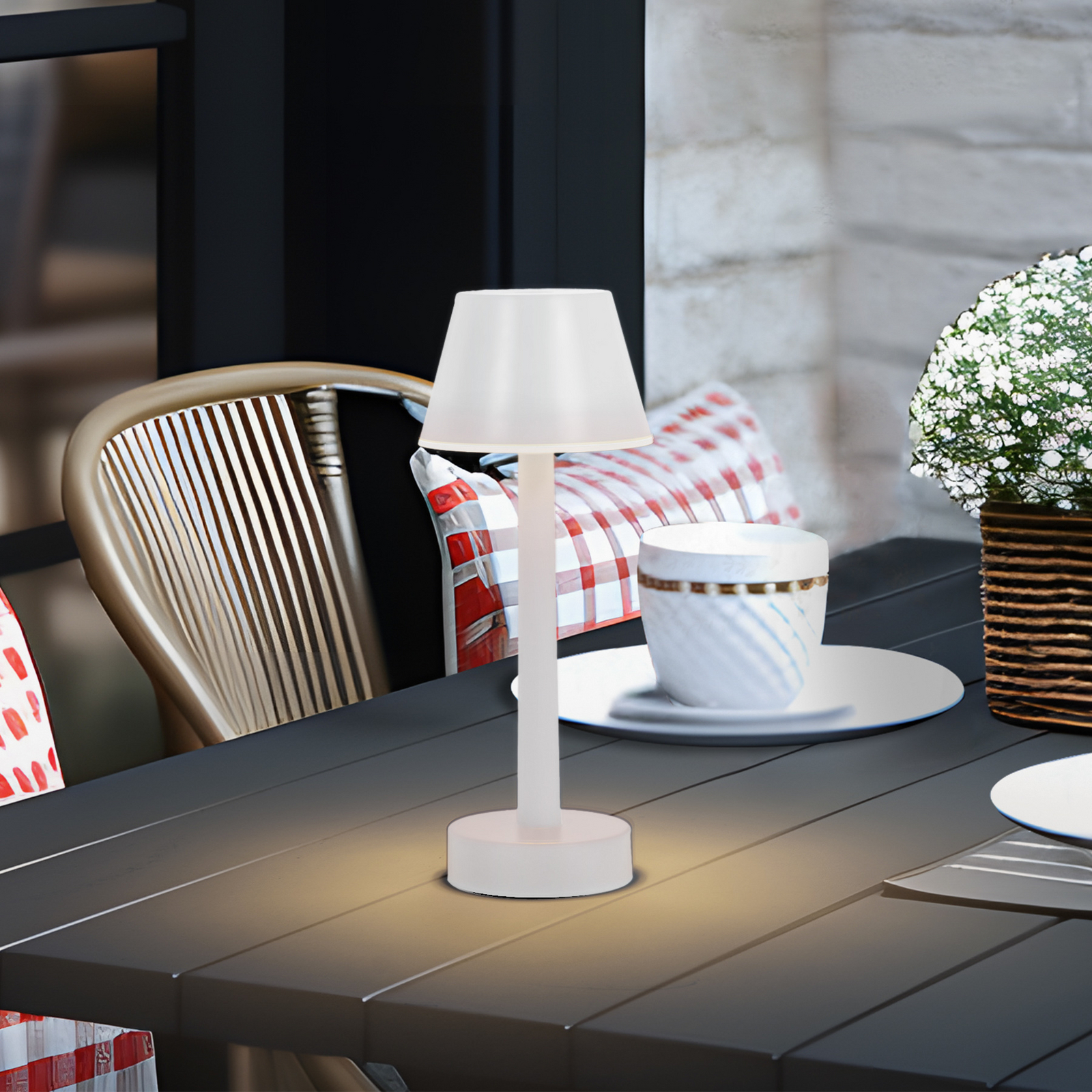 Lindby LED Oplaadbare Lamp Gaja Wit USB IP44 RGBW Dimbaar 