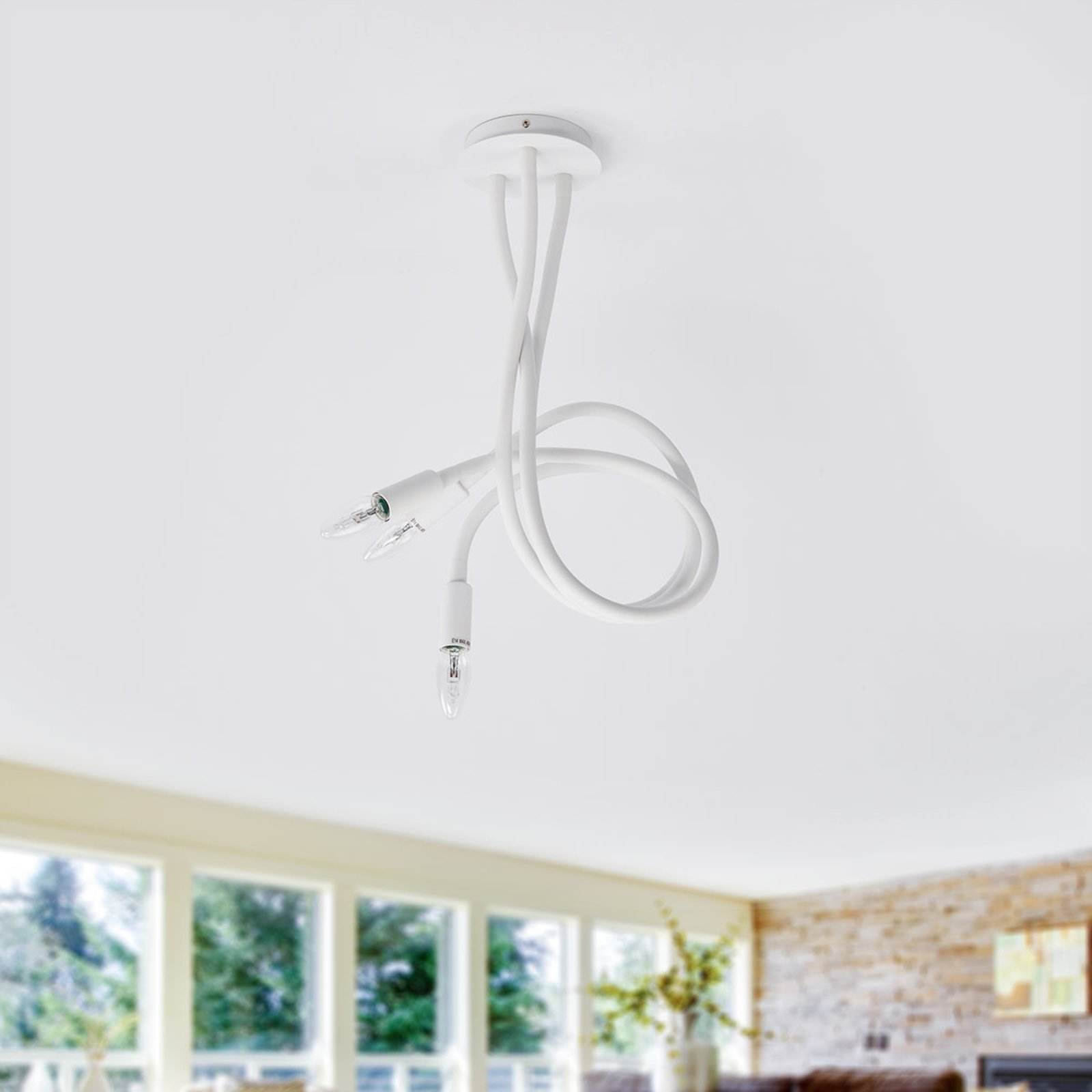 Crazy 3-bulb ceiling light Lover in white
