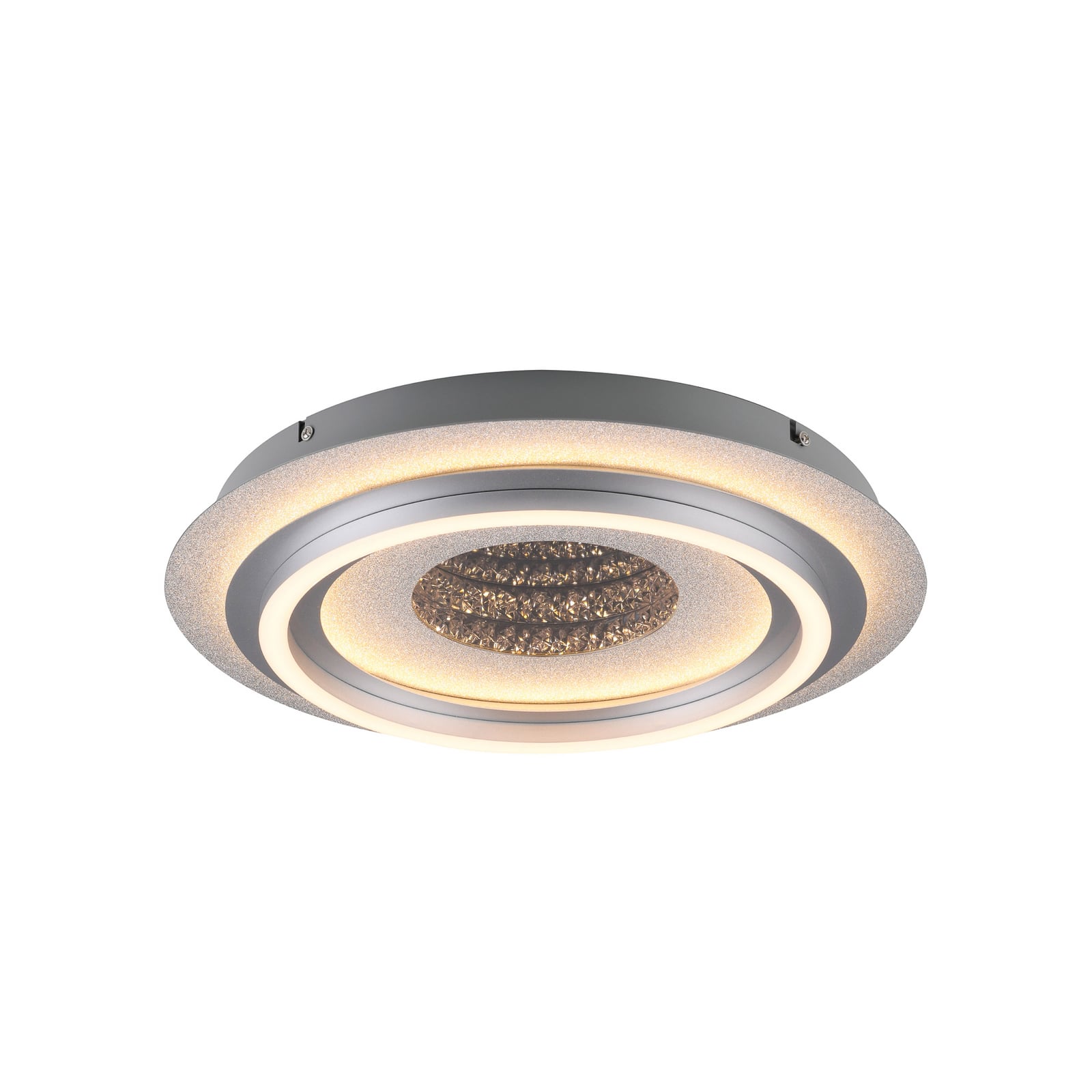 LED-loftlampe Cichio, sølvfarvet, jern, 3.000 K