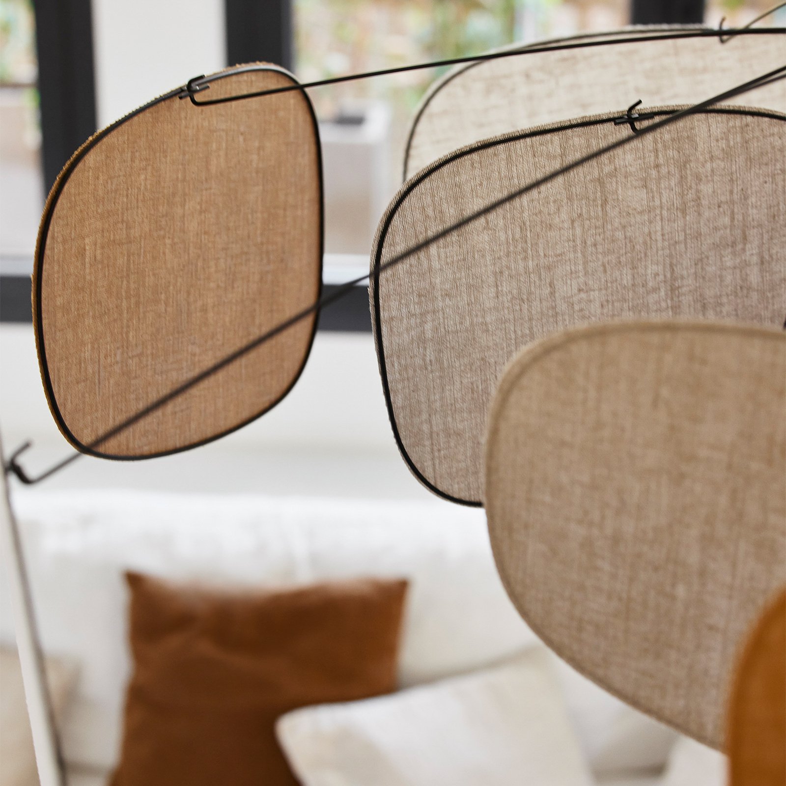 Hängelampe Screen 70's, Ø 110 cm, Leinen, bunt - MARKET SET Hängelampe Screen 70's, Ø 110 cm, Leinen, bunt - MARKET SET