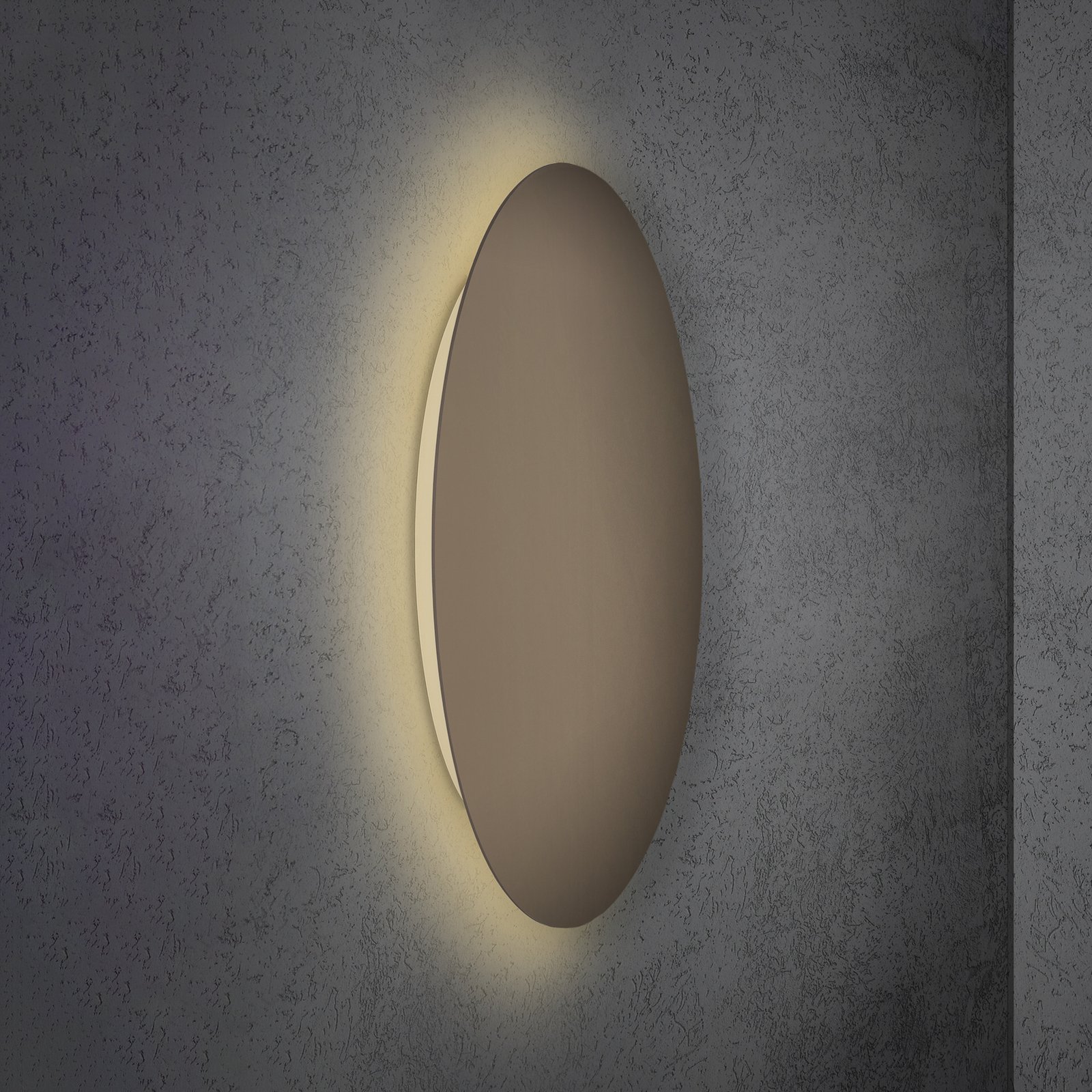 Escale Blade LED wall light, bronze, Ø 44 cm