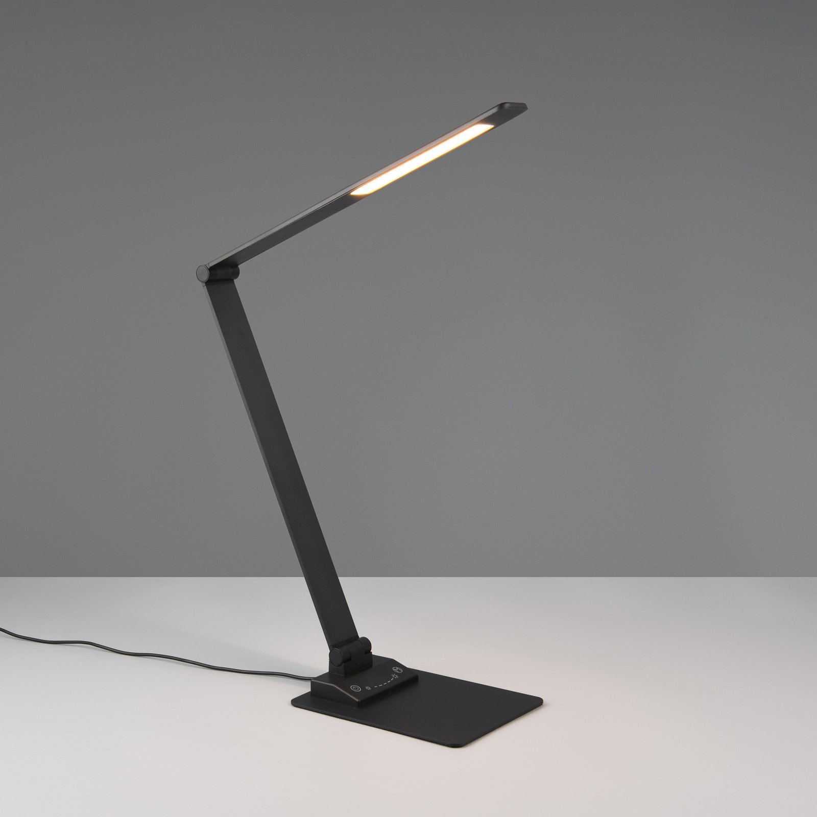 LED настолна лампа Travis, черна, CCT, с възможност за димиране, сензорна,