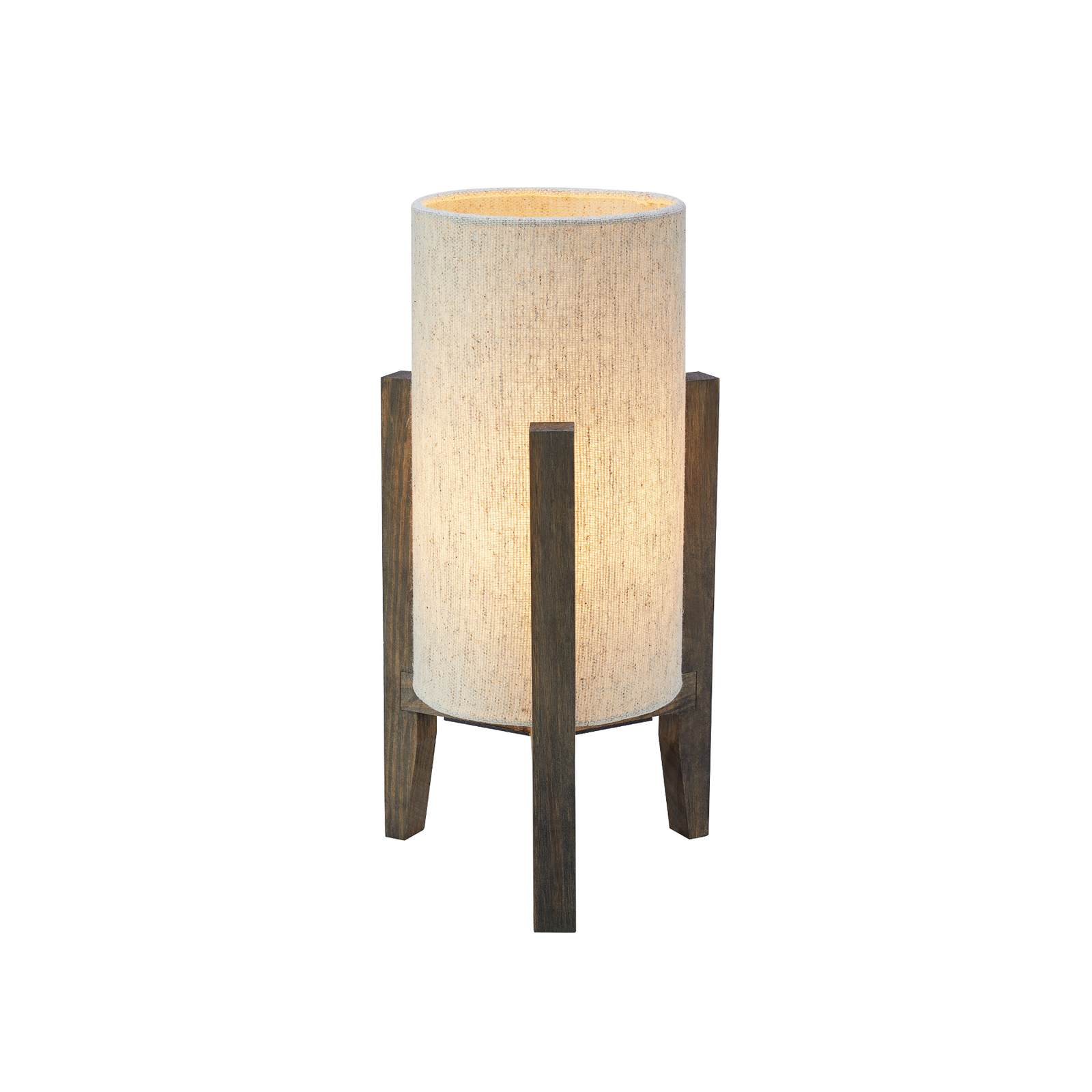 Lampada da tavolo Eruca, altezza 34 cm, marrone/beige, legno/lino