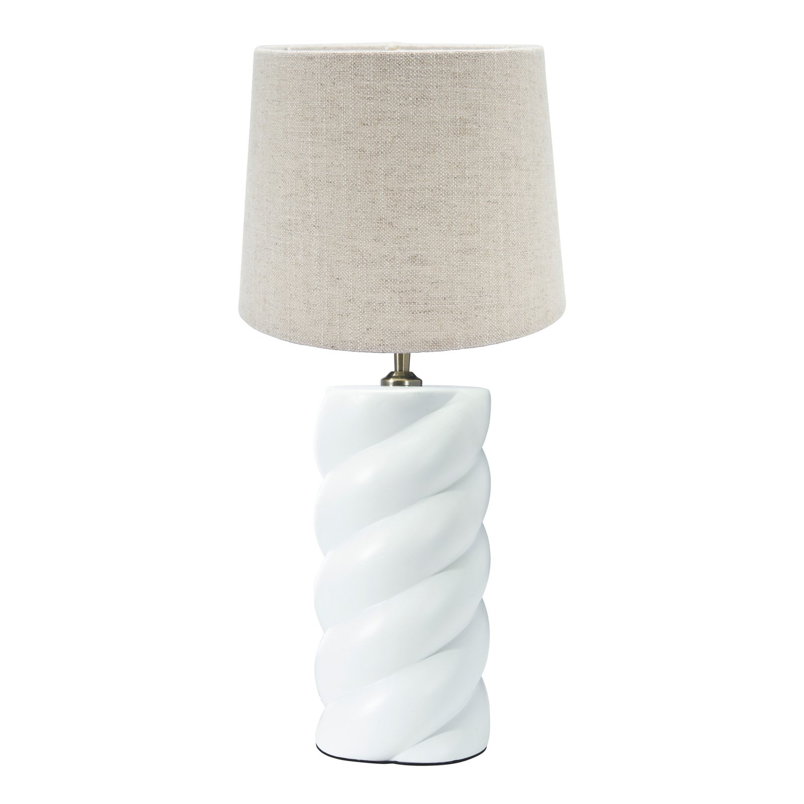 PR Home Настолна лампа Spin Ø 35 см бяло/ленено естествено