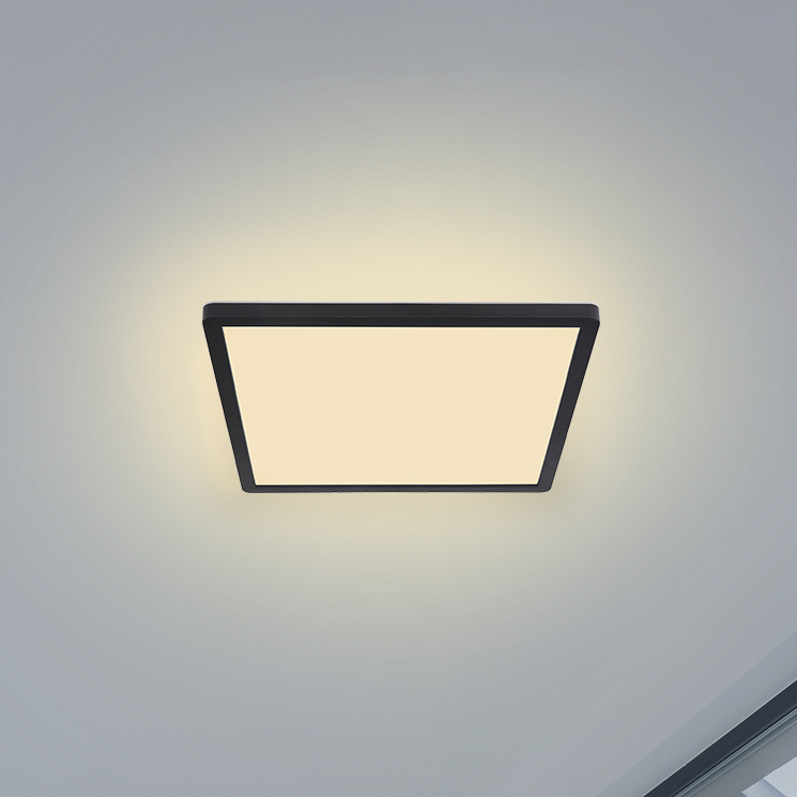 Sapana LED ceiling light, angular, dimmable, black
