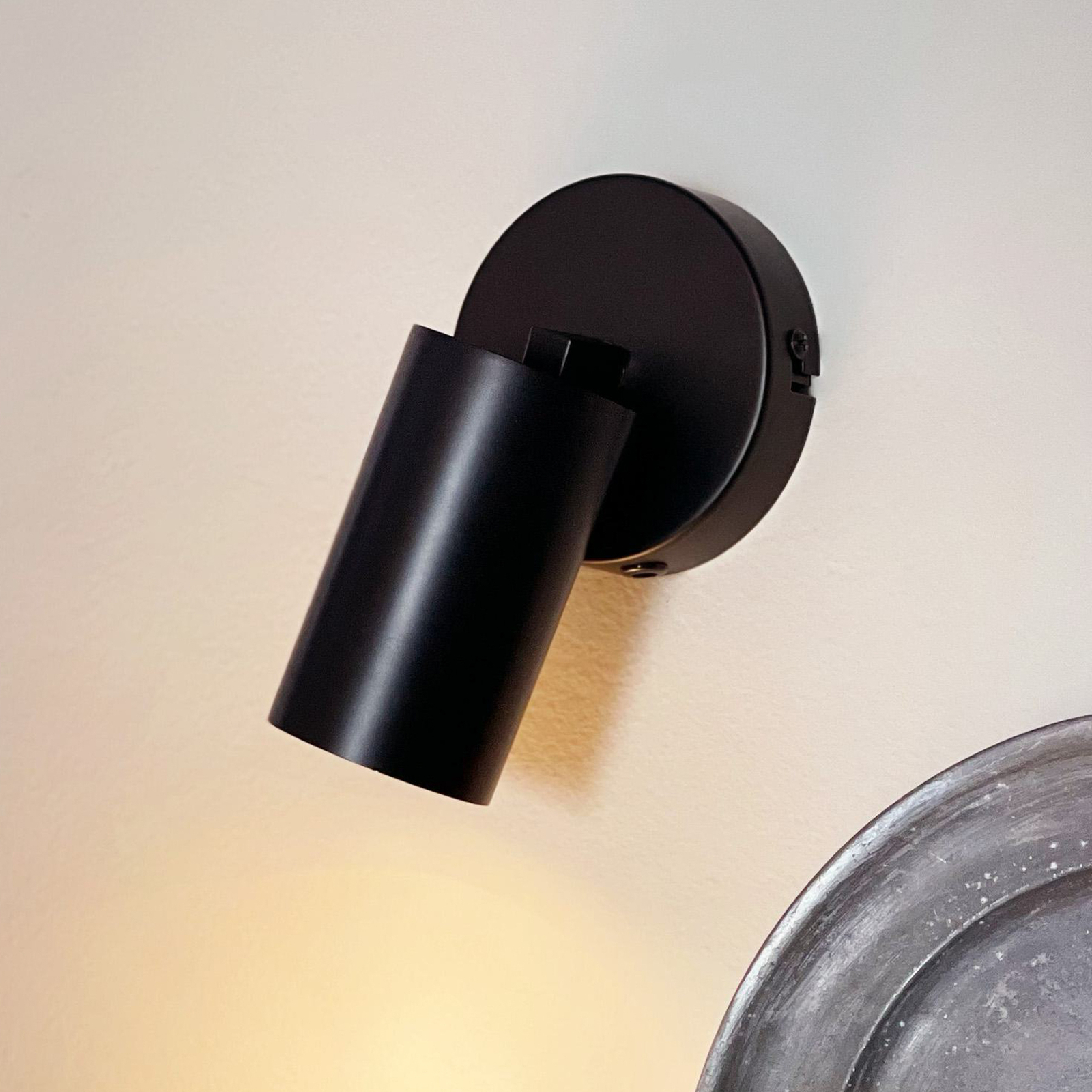 Dyberg Larsen wall spotlight Modern, black, width 10 cm