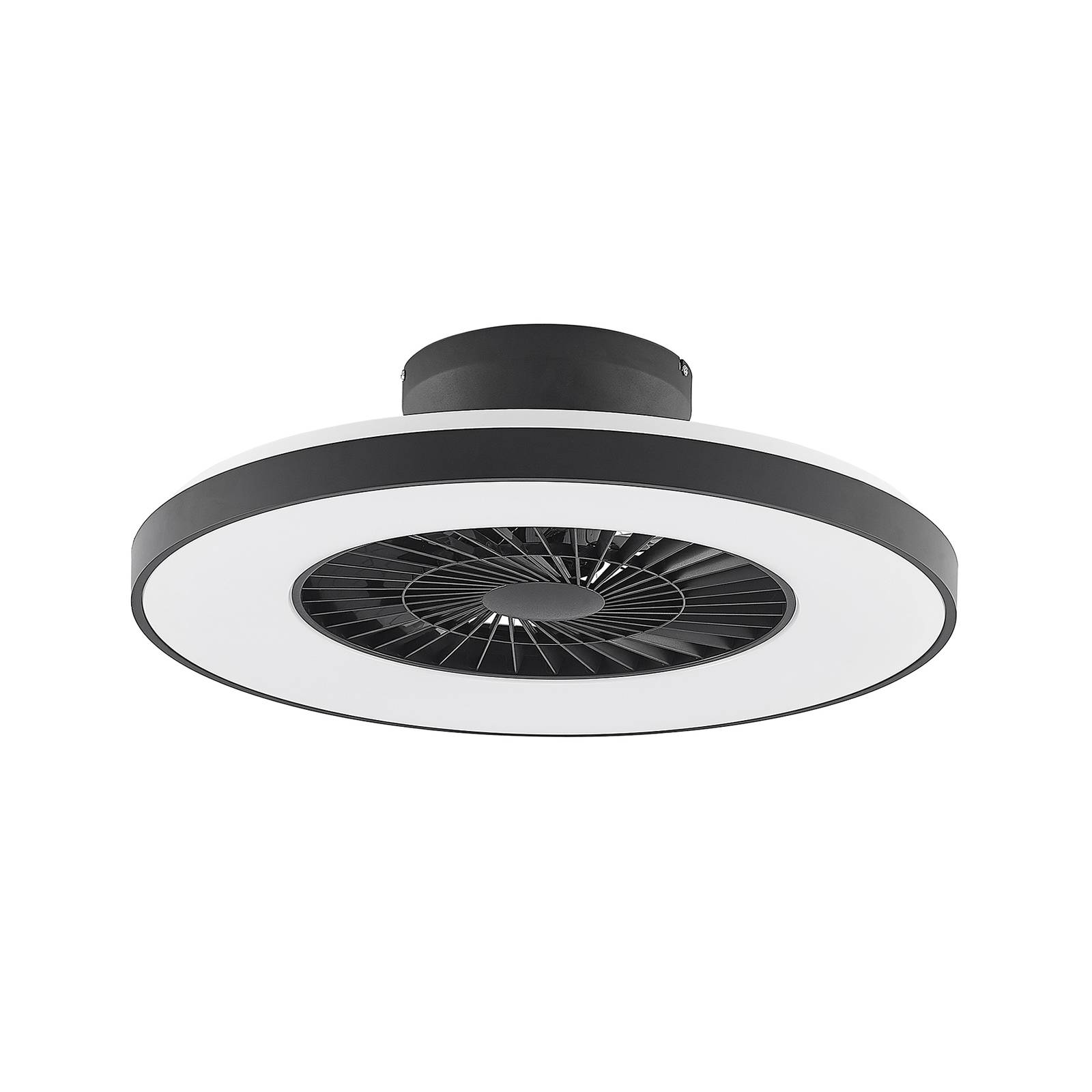 Starluna Orligo LED ceiling fan, matt black - Living / Dining Room - dimmable - Modern