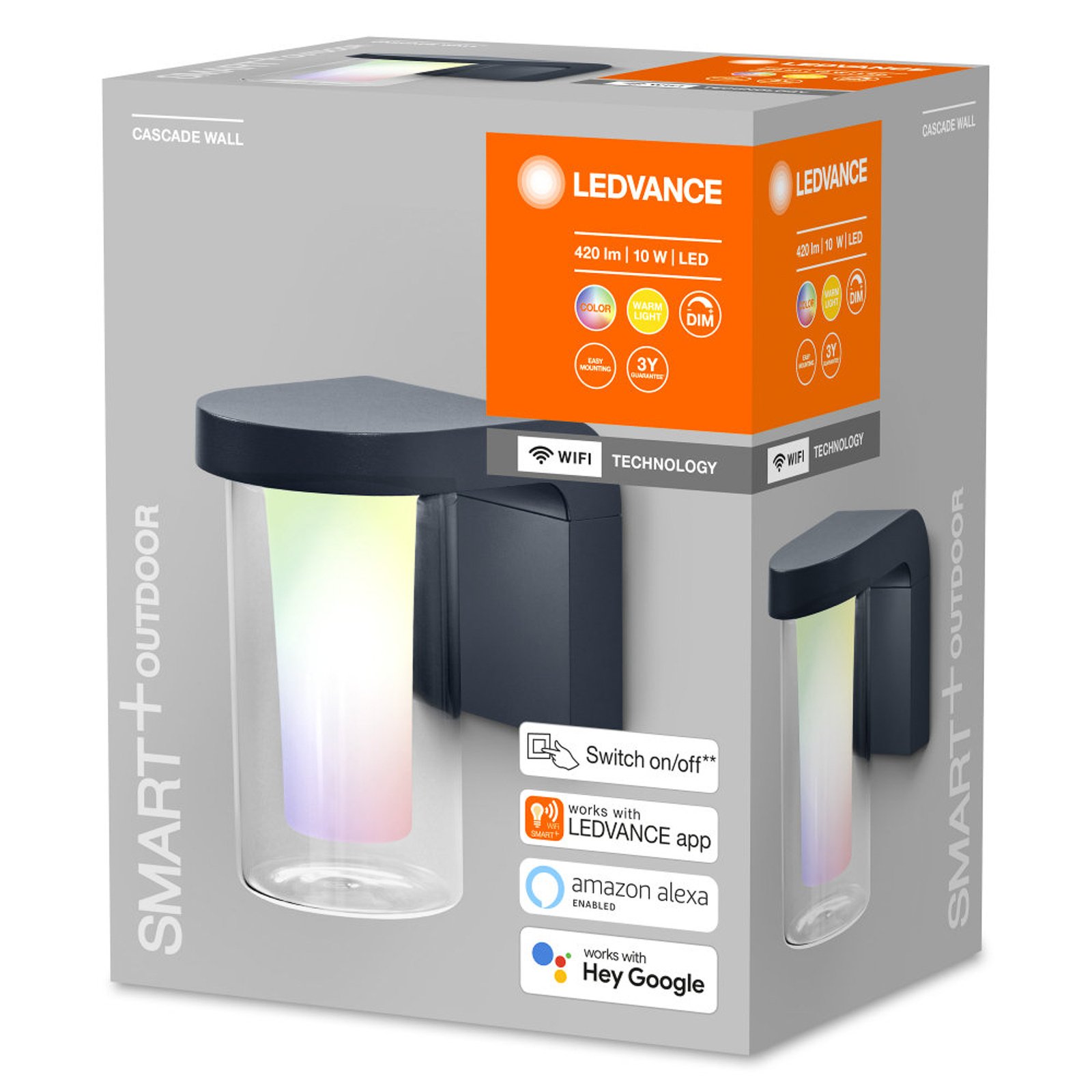 LEDVANCE SMART+ WiFi Rilevatore Di Movimento Per Esterni - Sensore IP65 Grigio Scuro, Controllo Intelligente Per Casa