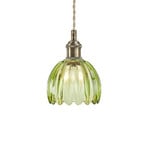 Gota pendant light, antique brass/green, glass, Ø 13 cm, plug - Markslöjd