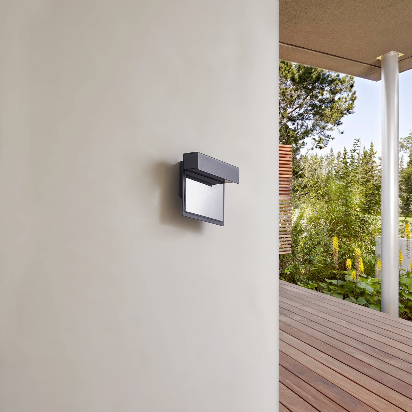 Lindby luminaire LED pour numéro de maison Antal, gris foncé, aluminium