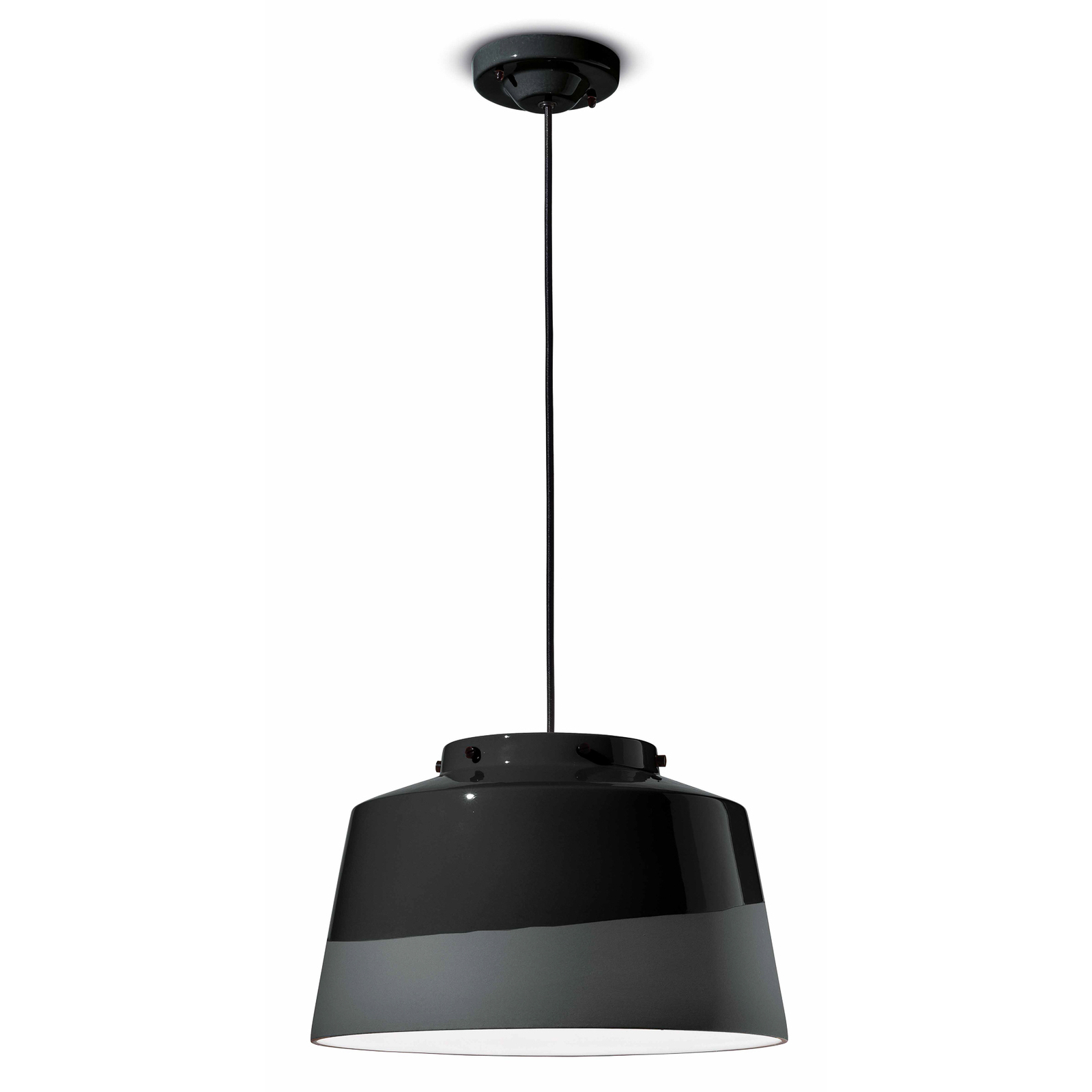 Hanglamp Quindim van keramiek, Ø 40 cm, zwart