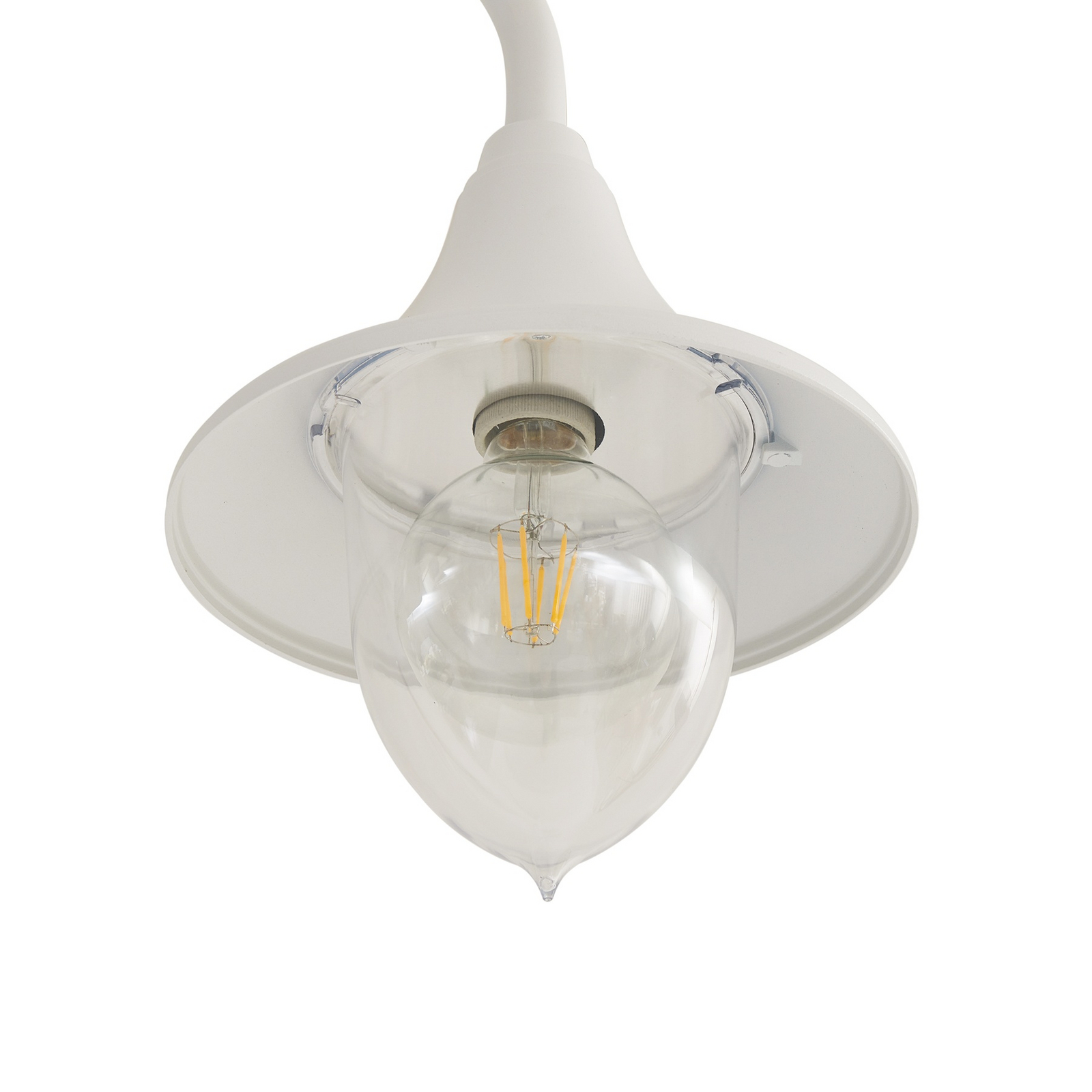 Lindby Madea buitenlamp, wit, 2-lamps, 213 cm, E27, IP44