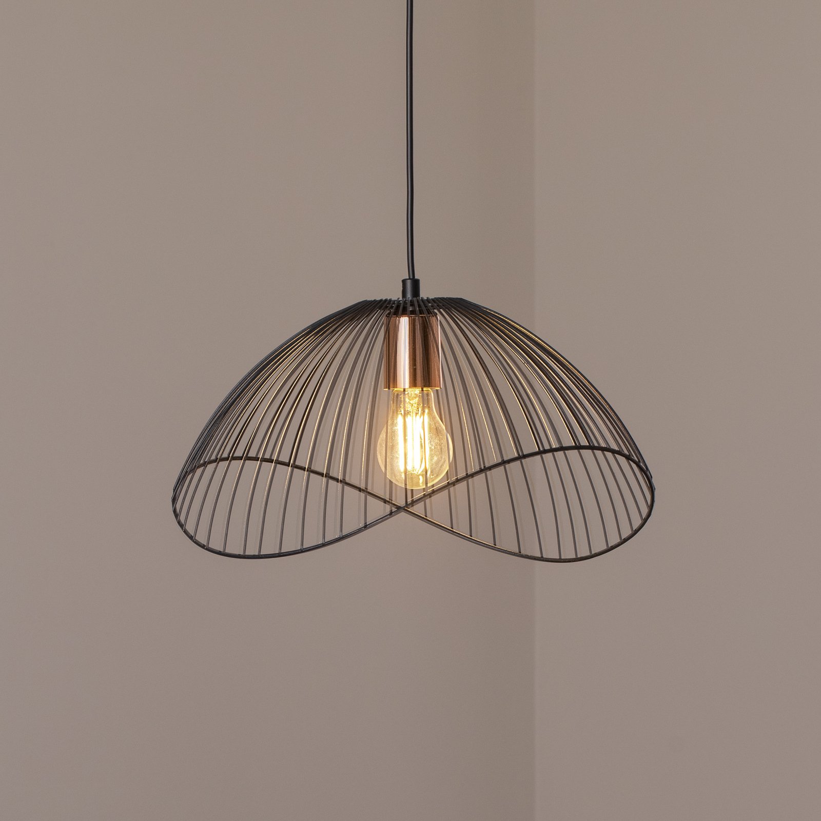 Hængelampe Telma, sort, Ø 38 cm, metal