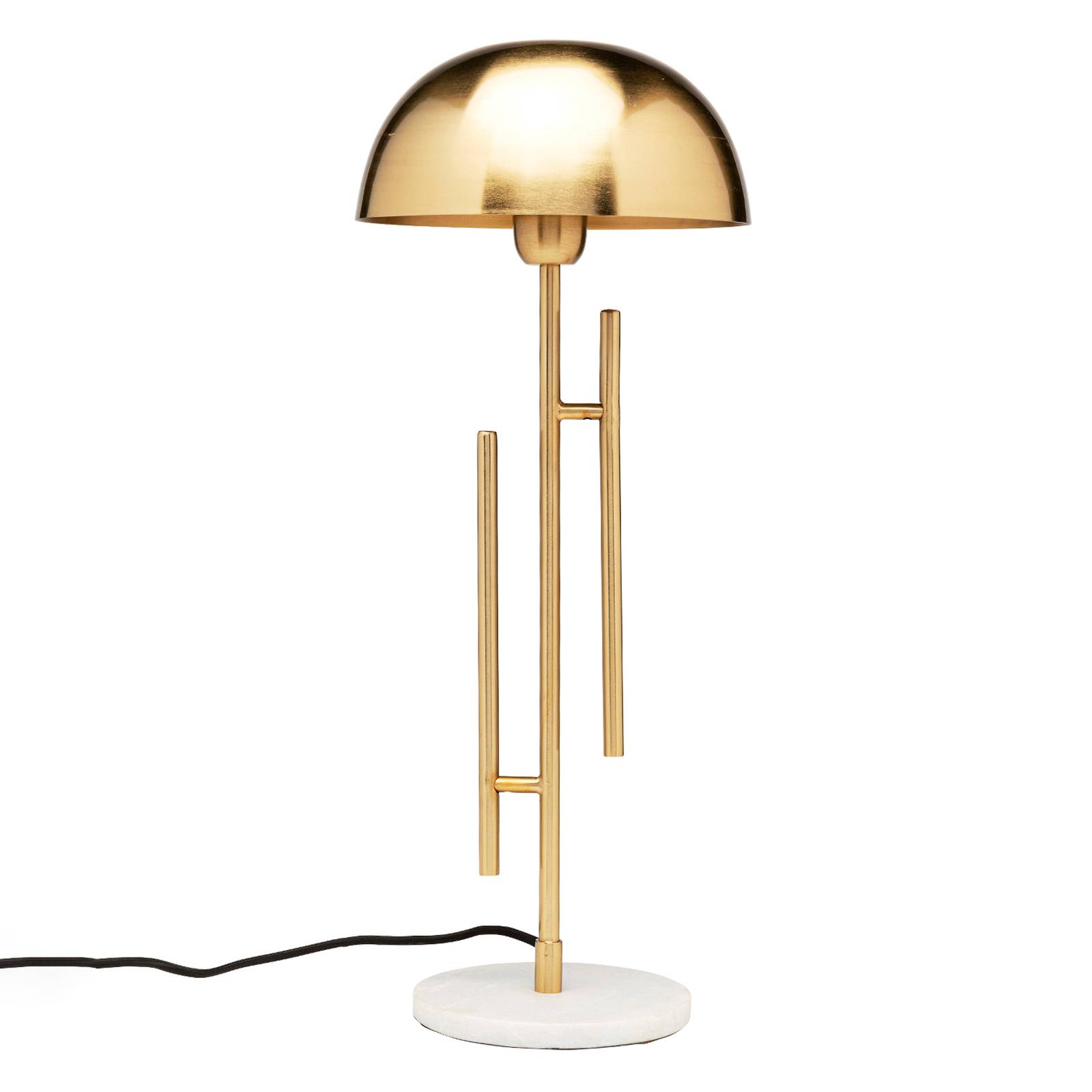 Kare KARE Solo Brass table lamp, marble base, gold, for Living / Dining Room, steel, marble, E14, 15 W, H: 55 cm