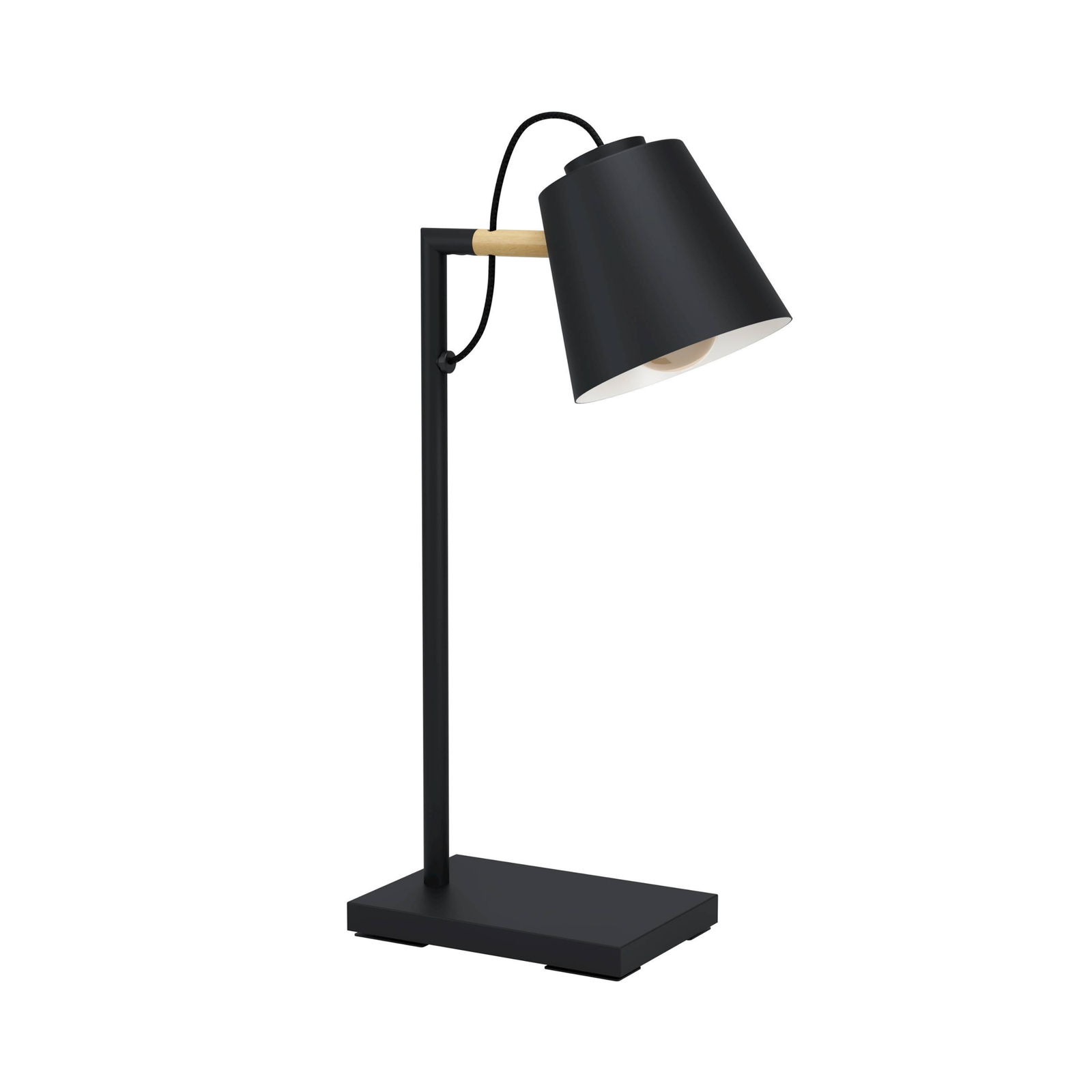 Lámpara de mesa Lacey, altura 48,5 cm, negro, acero