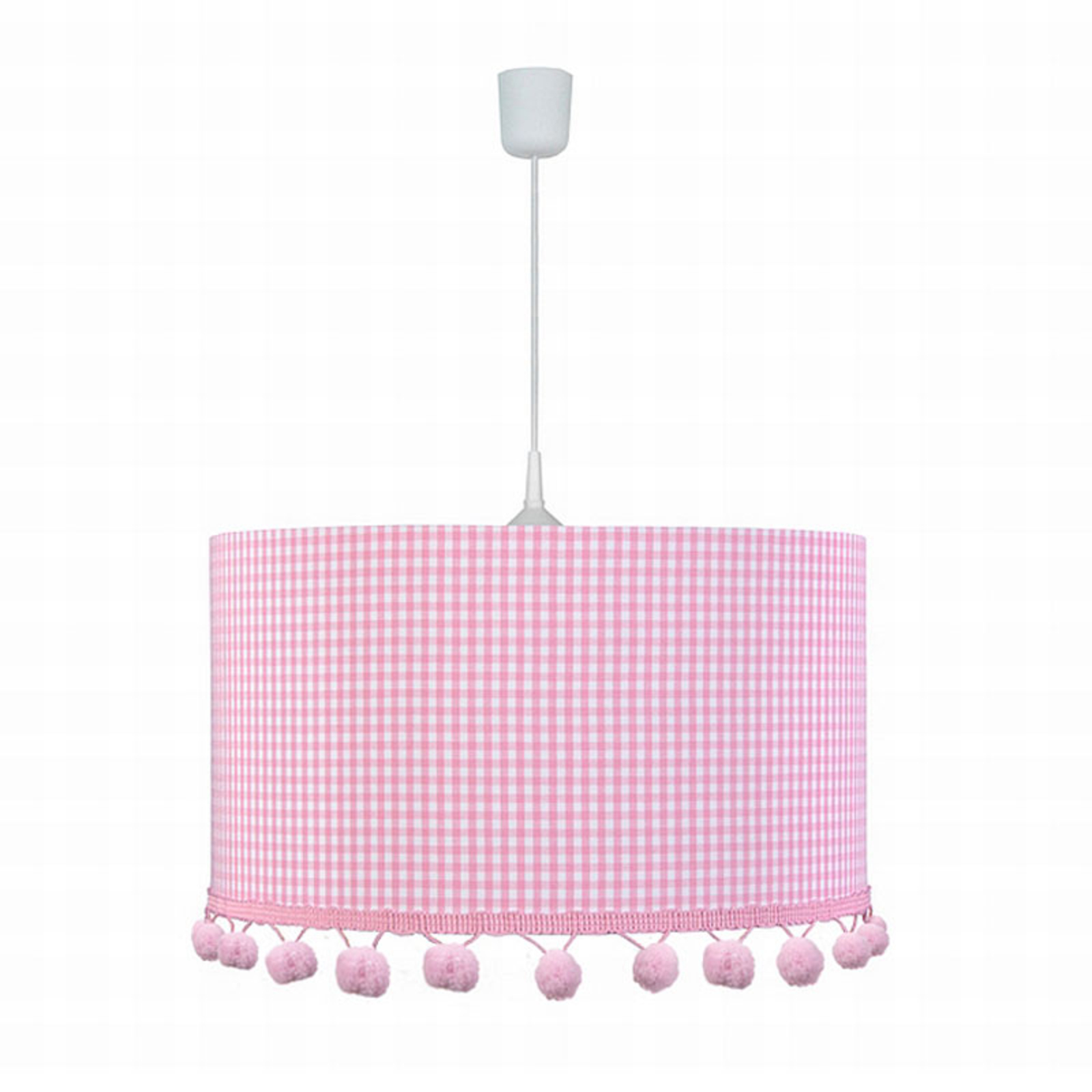 Children's hanging light Vichy with pompoms