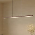 LED závesné svietidlo Lucande Solvar, 117 cm, hnedá, CCT, stmievateľné