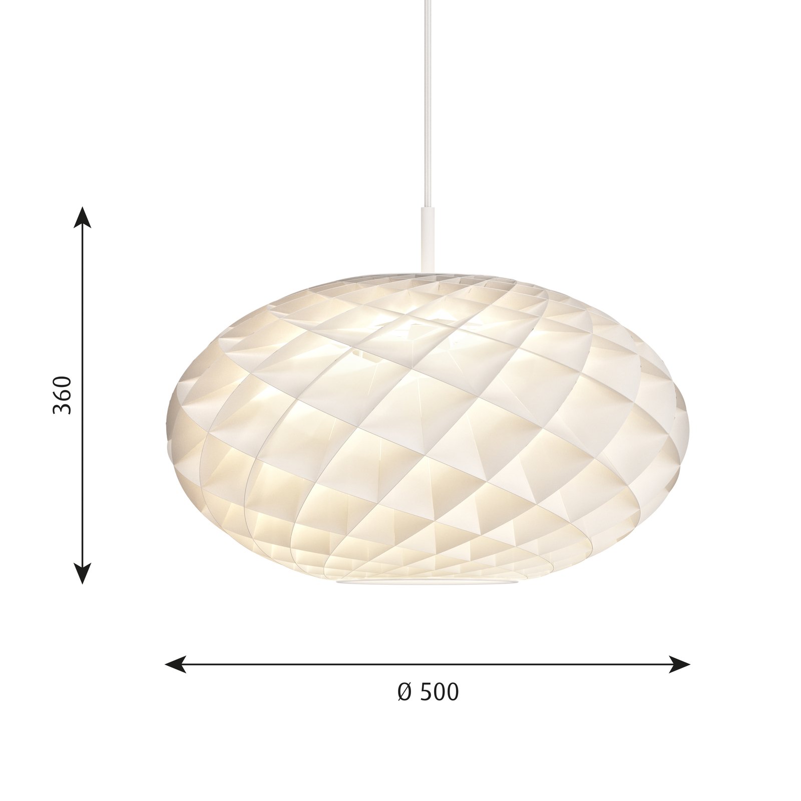 Patera Oval Suspension Matt White - Louis Poulsen