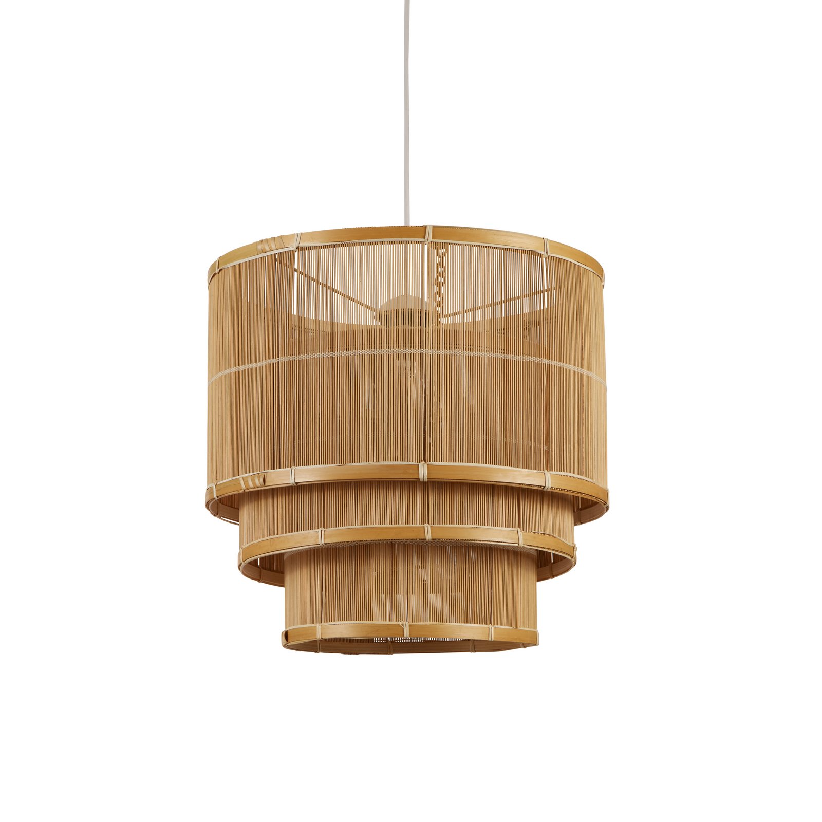 Hanglamp Astaria, houtkleur, bamboe, Ø 40 cm, E27