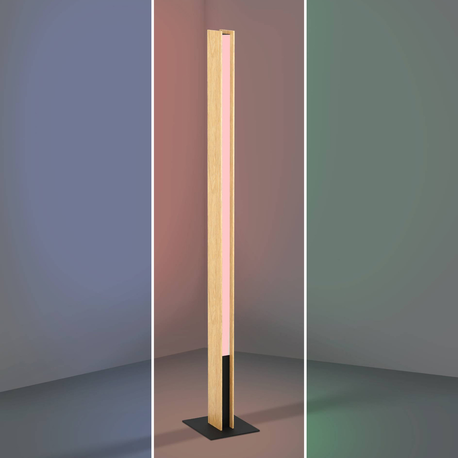 Candeeiro de pé Smart ZIG LED Anchorena-Z, altura 150 cm, RGB, CCT