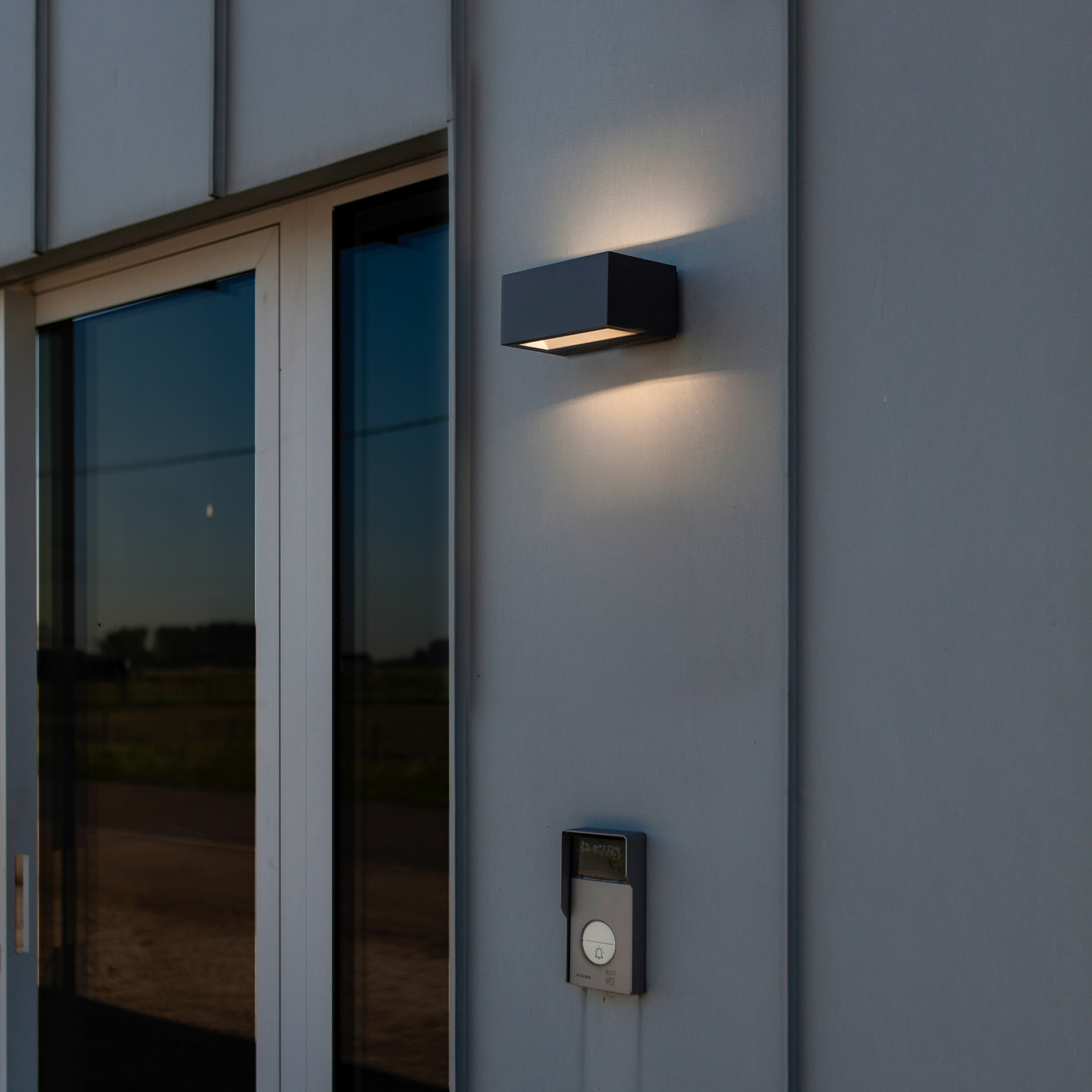 LED-Außenwandlampe GEMINI, dunkelgrau, 14 cm, IP54, up/down