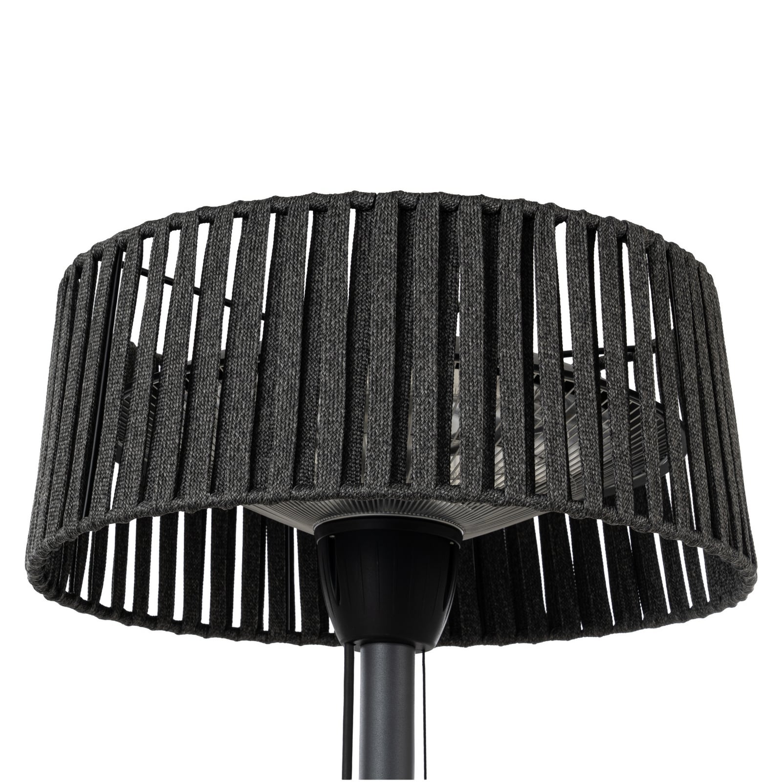 Lucande – promiennik stołowy Pyravo, czarny, aluminium, 70 cm, IP44 Lucande – promiennik stołowy Pyravo, czarny, aluminium, 70 cm, IP44