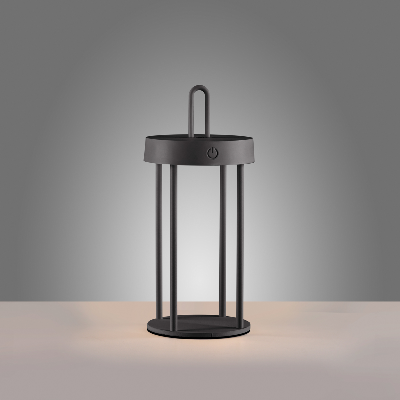 JUST LIGHT. Lámpara de mesa LED recargable Anselm negro 28 cm hierro
